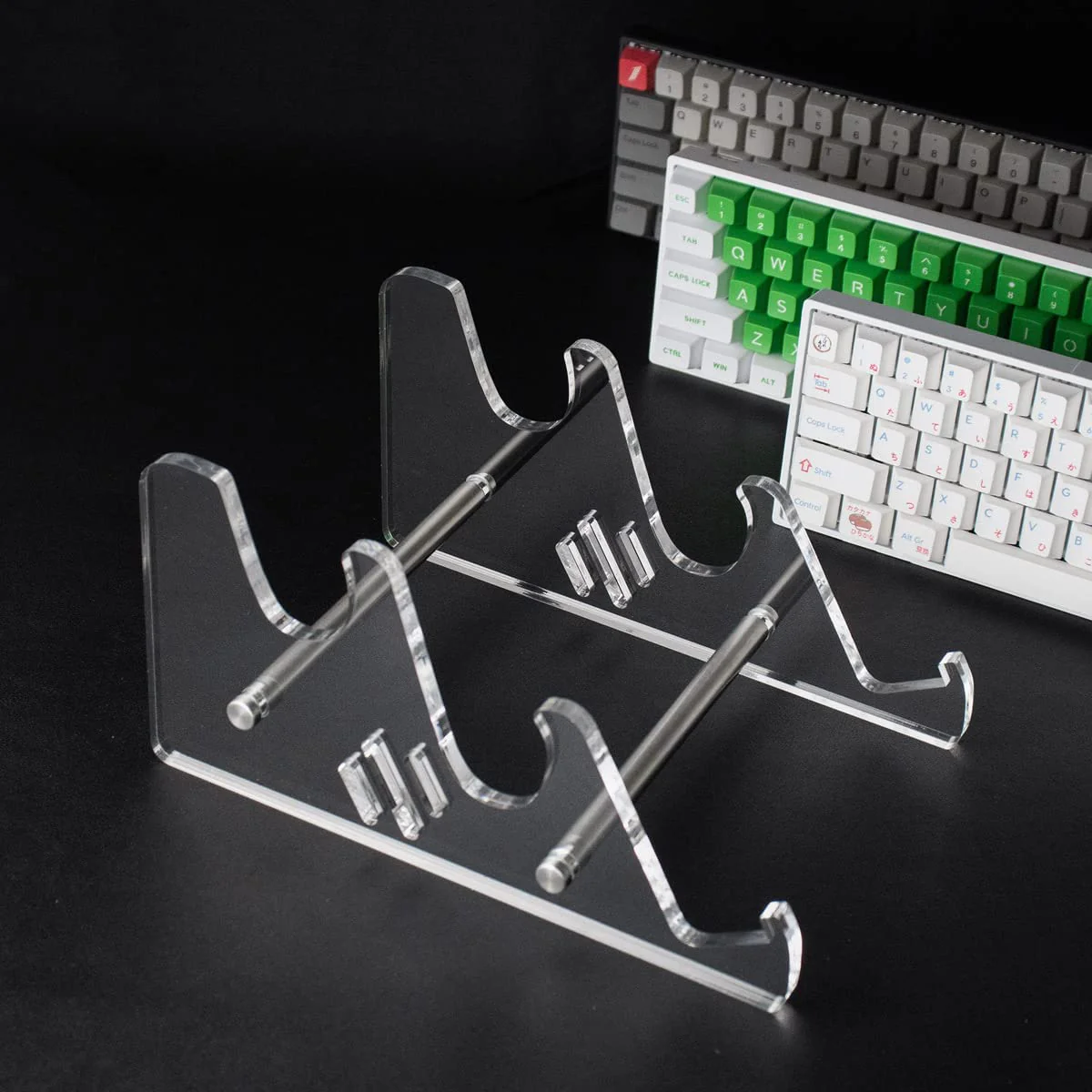 1pcs Acrylic Mechanical Keyboard Display Stand Clear 3-Tier Keyboards Storage Holder for Tablet Picture Frames - Image 5