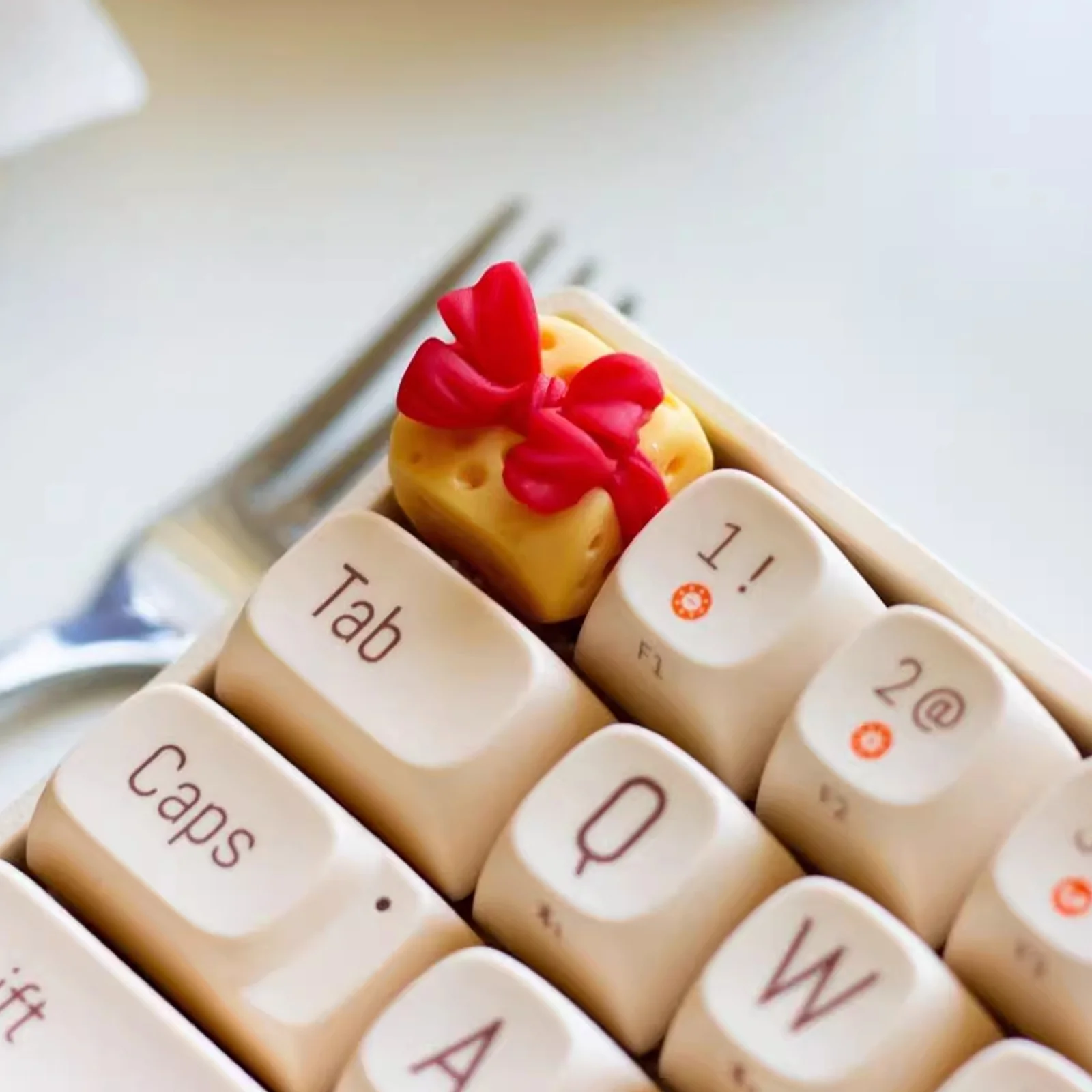 Cheese Yellow Artisan Keycap - Image 4