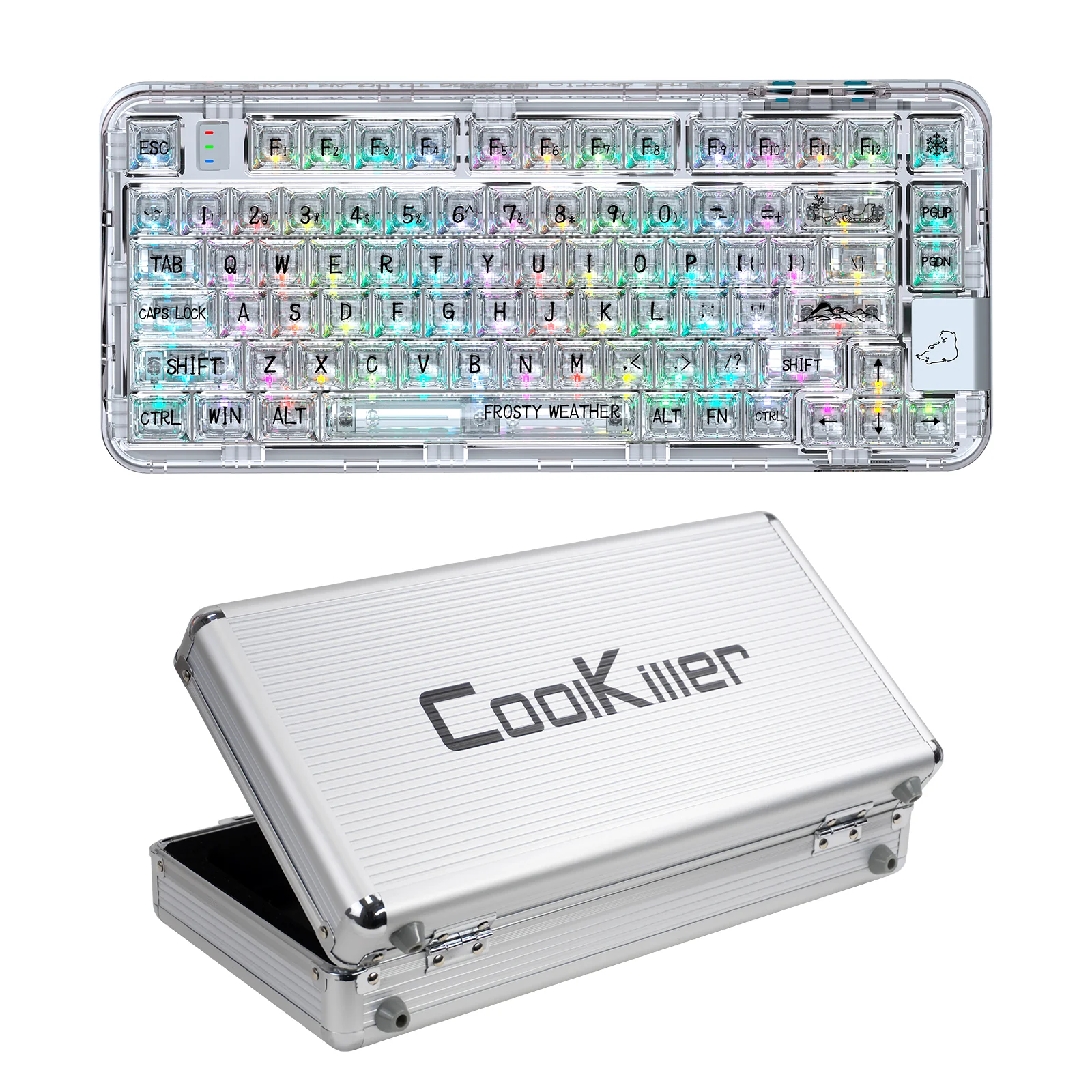 YUNZII CK75 Wireless Transparent Gasket Mechanical Keyboard-Polar Bear - Image 13