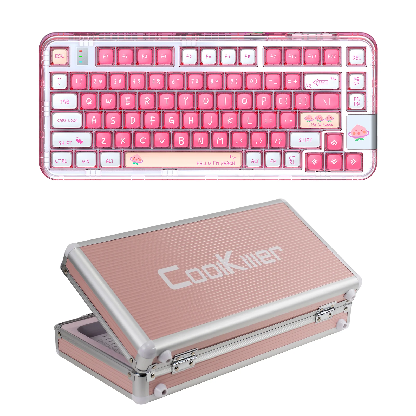 YUNZII CK75 Wireless Transparent Gasket Mechanical Keyboard-Polar Bear - Image 14