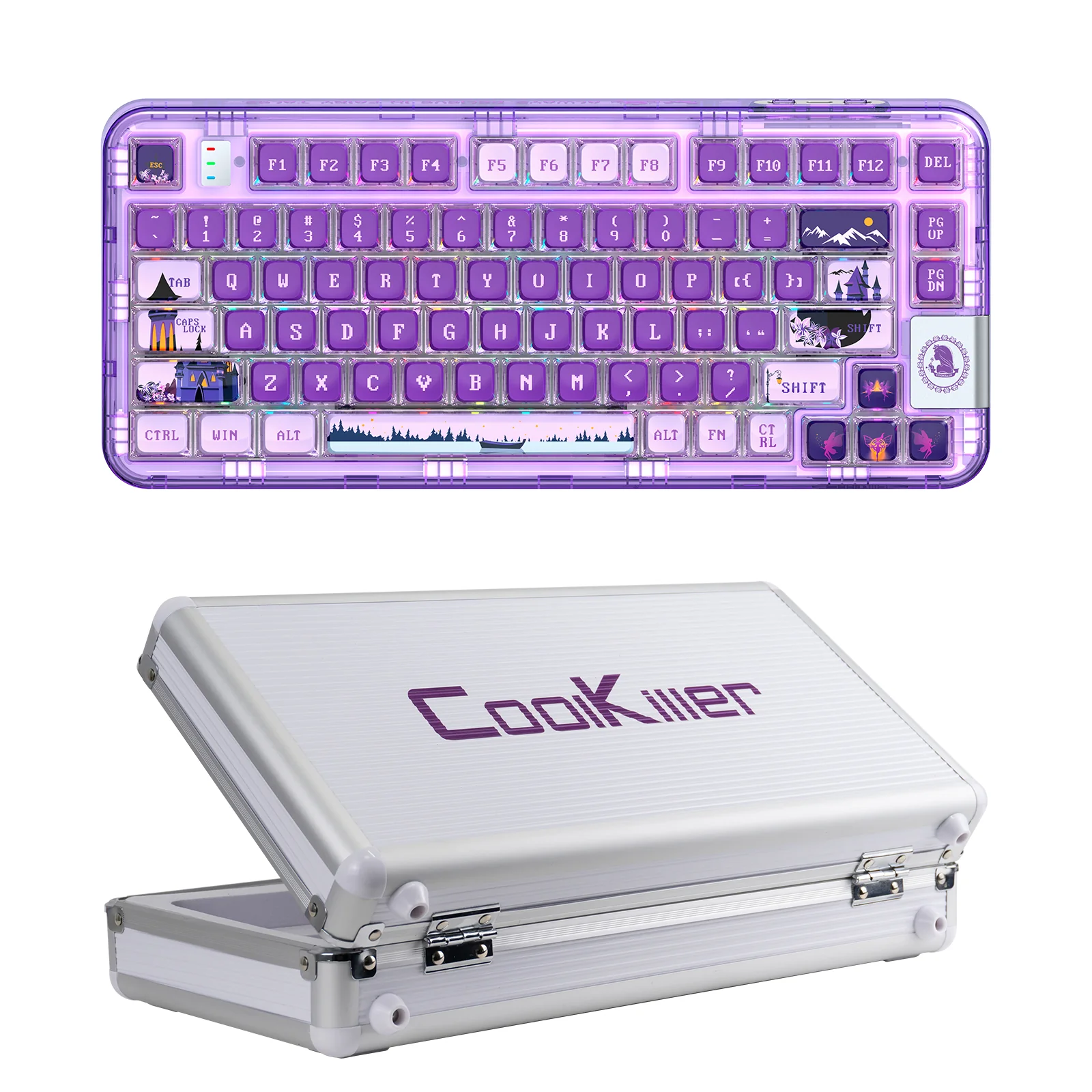 YUNZII CK75 Wireless Transparent Gasket Mechanical Keyboard-Polar Bear - Image 15
