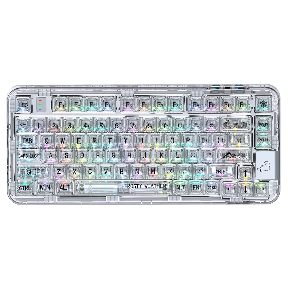YUNZII CK75 Wireless Transparent Gasket Mechanical Keyboard-Polar Bear - Image 8