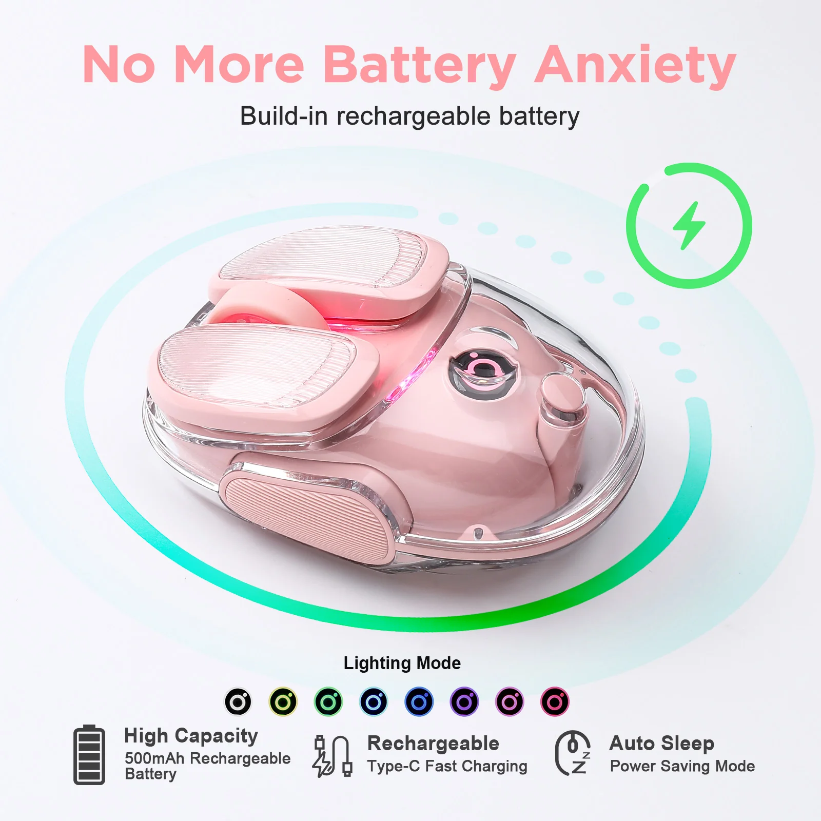 EWEADN Q9 Translucent Wireless Mouse - Image 7
