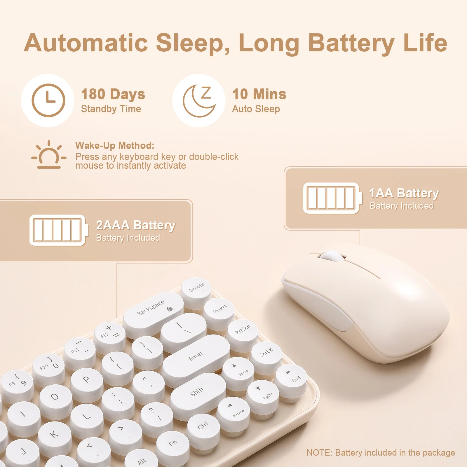 MIKIBY i68 Wireless Membrane Keyboard and Mouse Set - Image 5