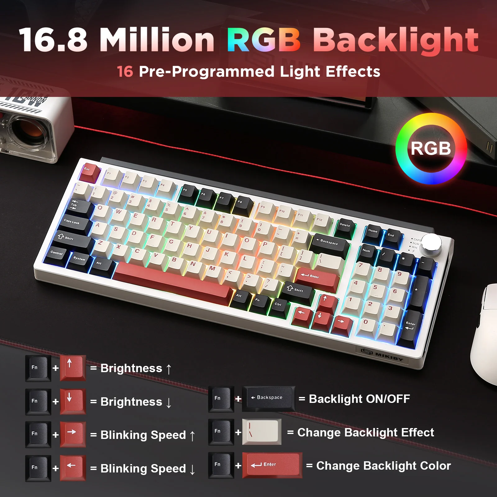 MIKIBY K98 Full-Size Wireless Mechanical Keyboard - Image 4