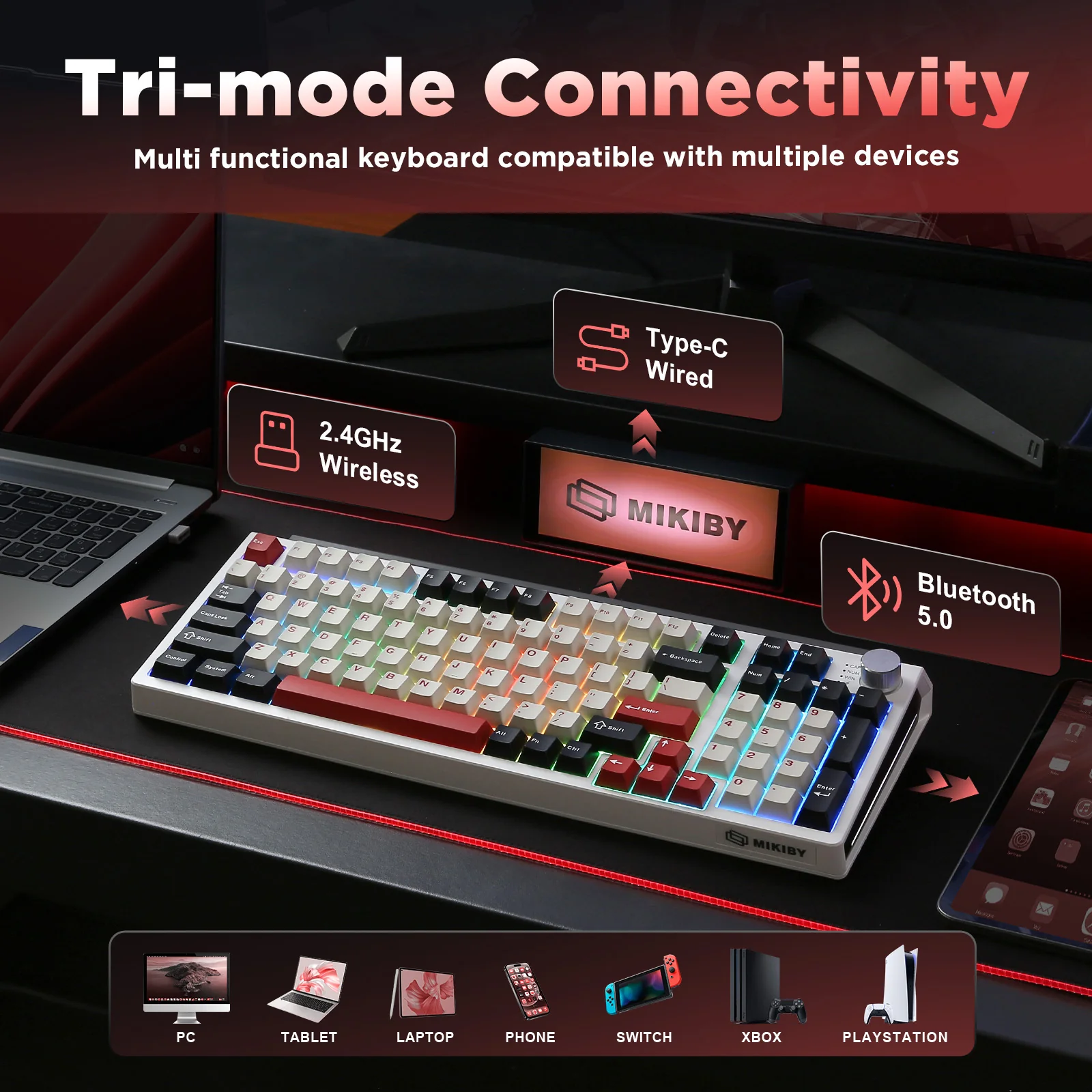 MIKIBY K98 Full-Size Wireless Mechanical Keyboard - Image 5