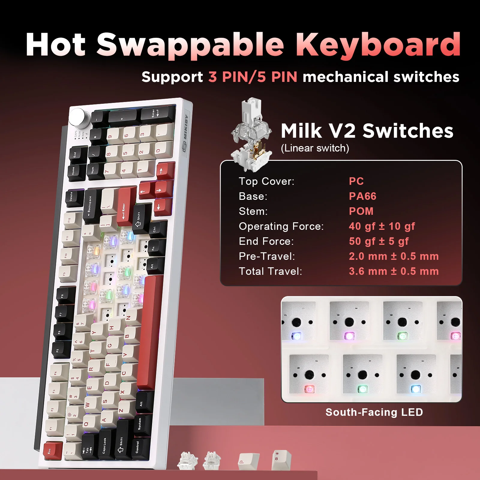 MIKIBY K98 Full-Size Wireless Mechanical Keyboard - Image 6