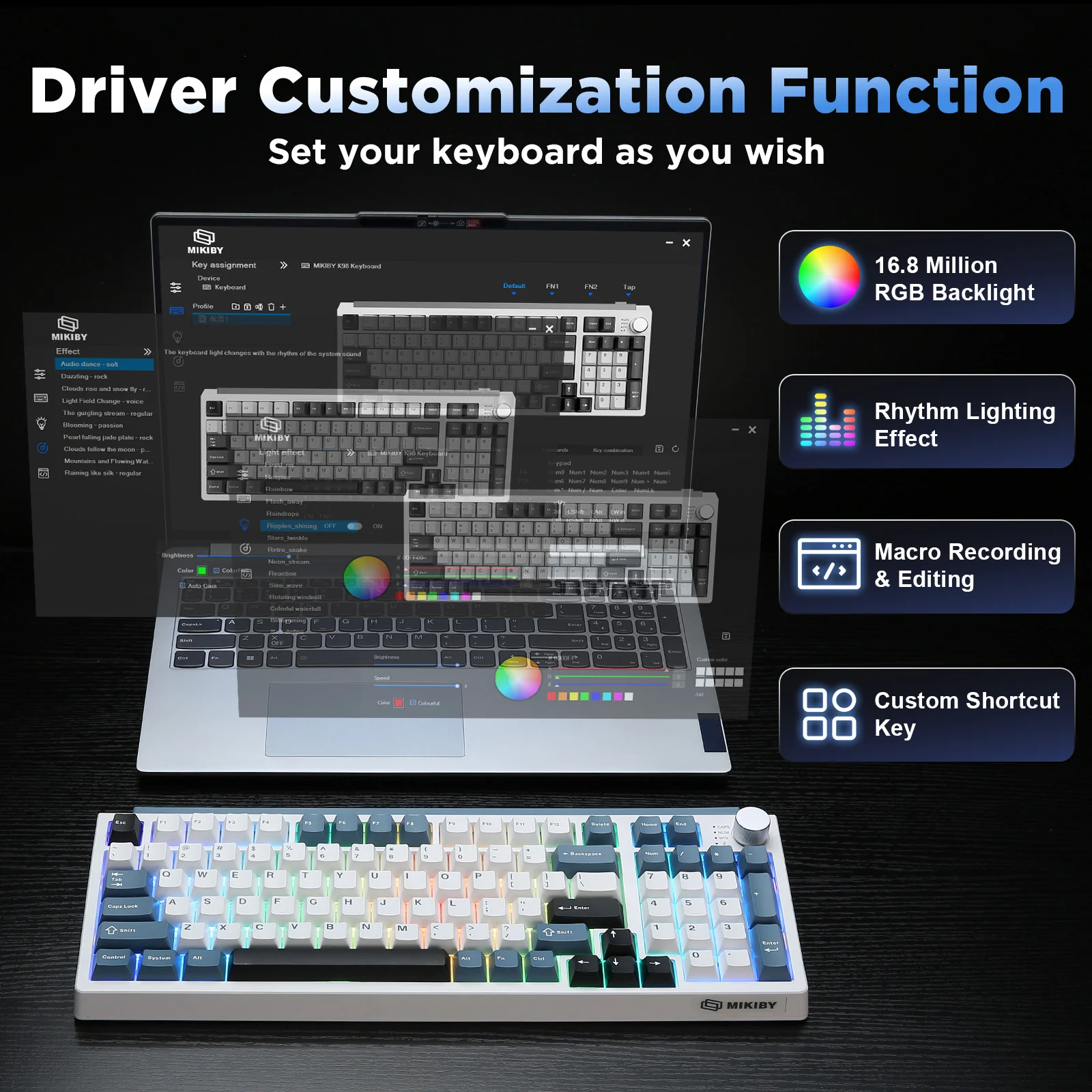 MIKIBY K98 Full-Size Wireless Mechanical Keyboard - Image 8