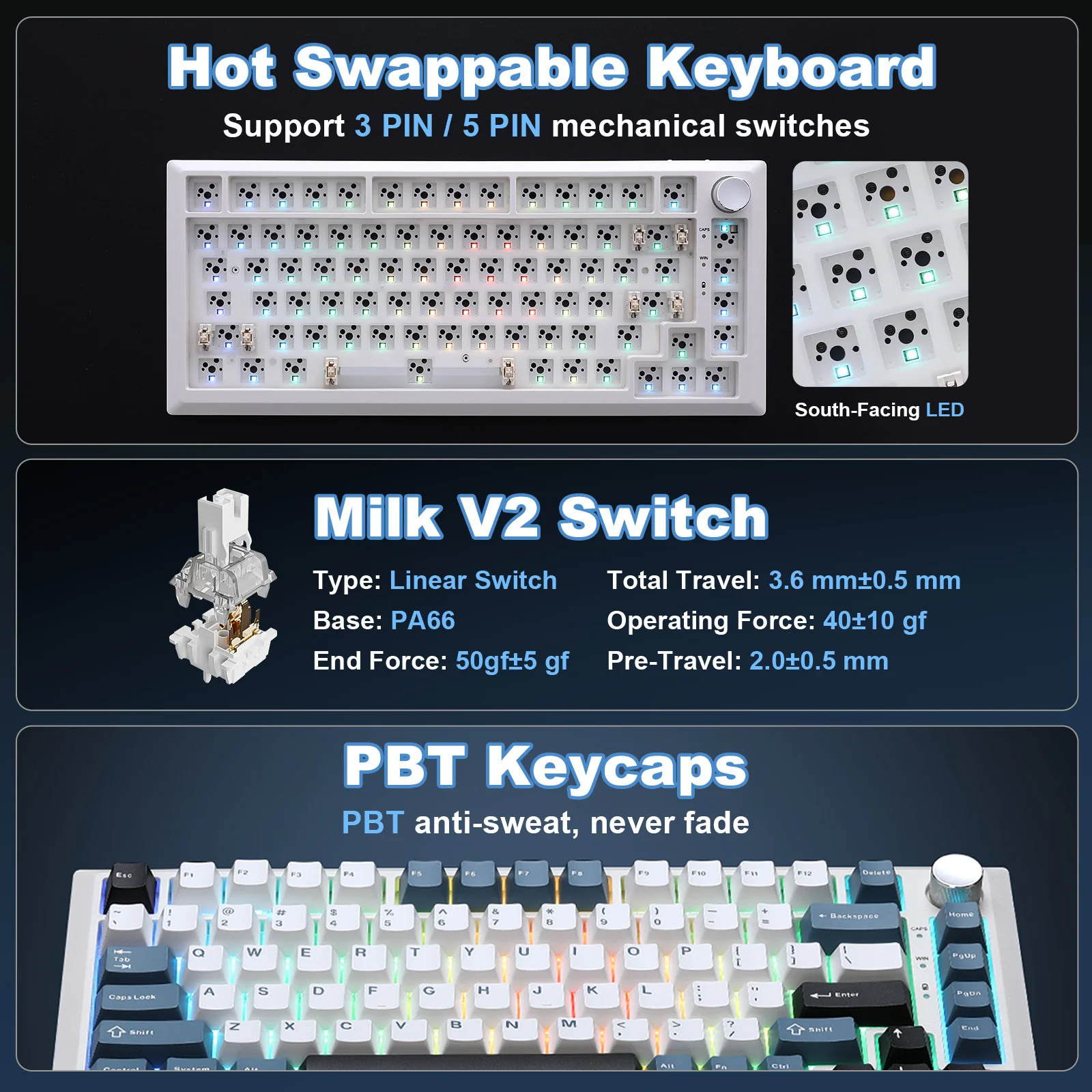 MIKIBY Y75 Wireless Mechanical Keyboard - Image 4