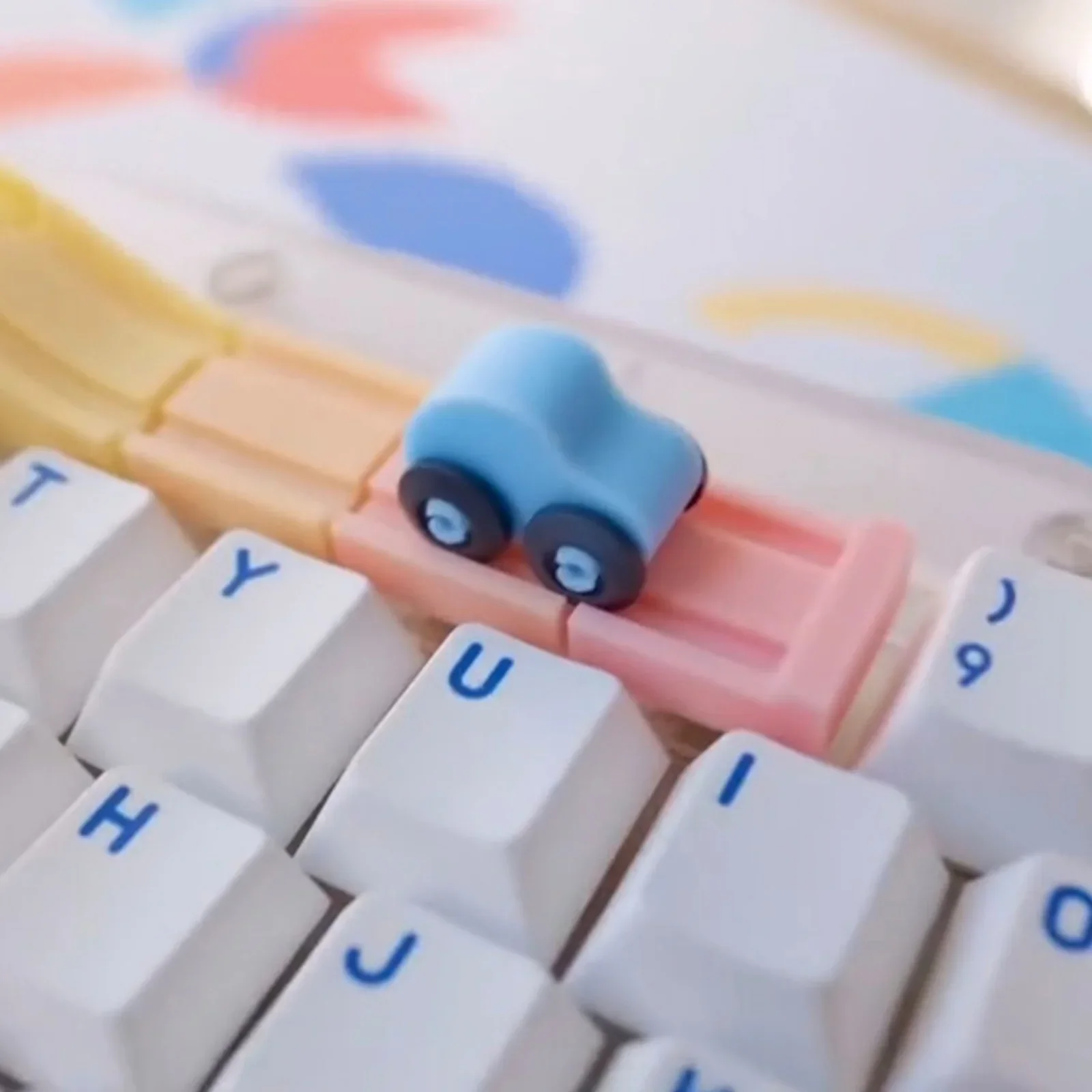 Rainbow Roller Coaster Artisan Keycap - Image 4