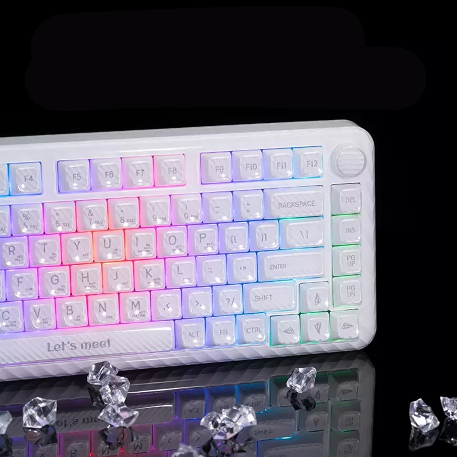 RX S75 Crystal White Tri-mode mechanical keyboard - Image 2