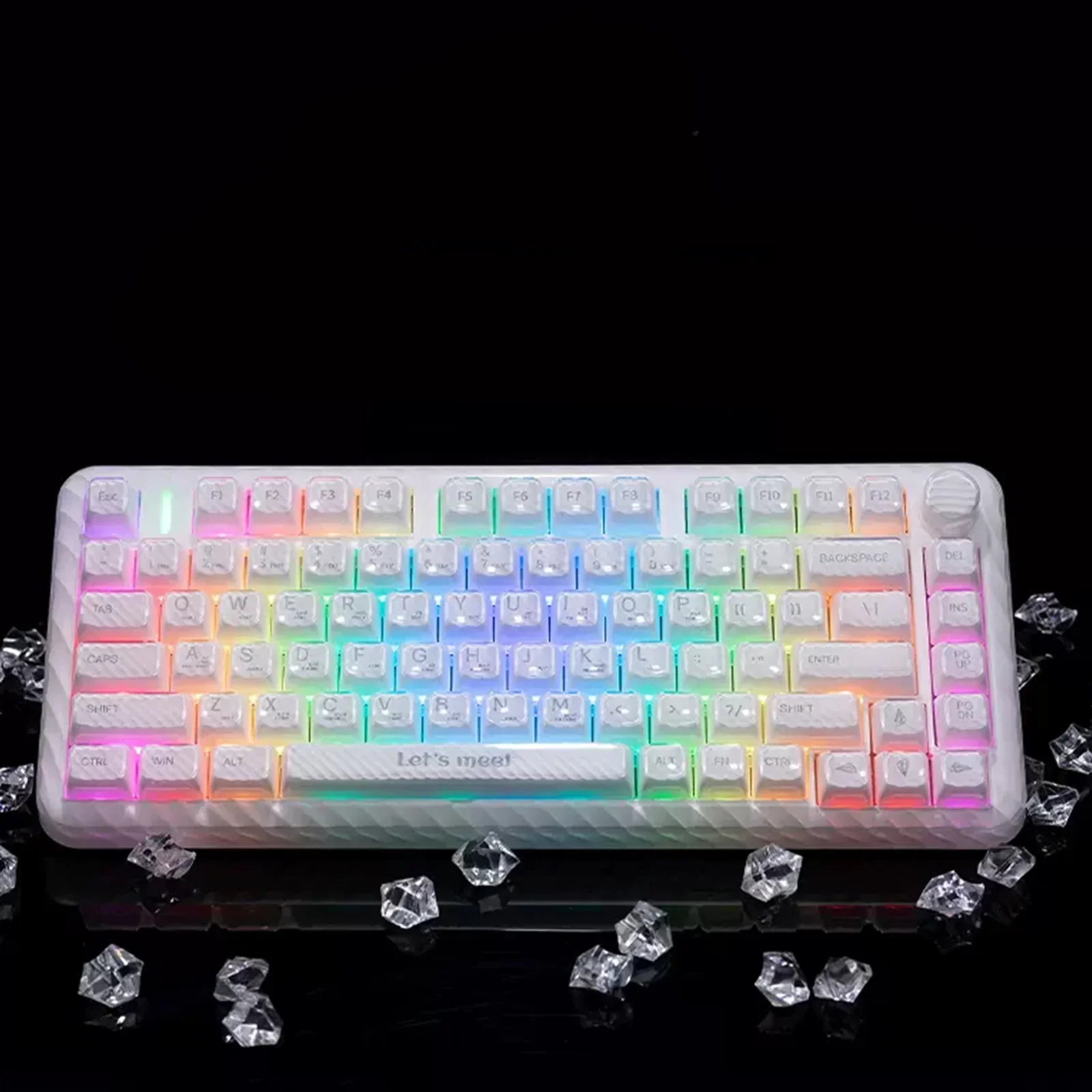RX S75 Crystal White Tri-mode mechanical keyboard - Image 3