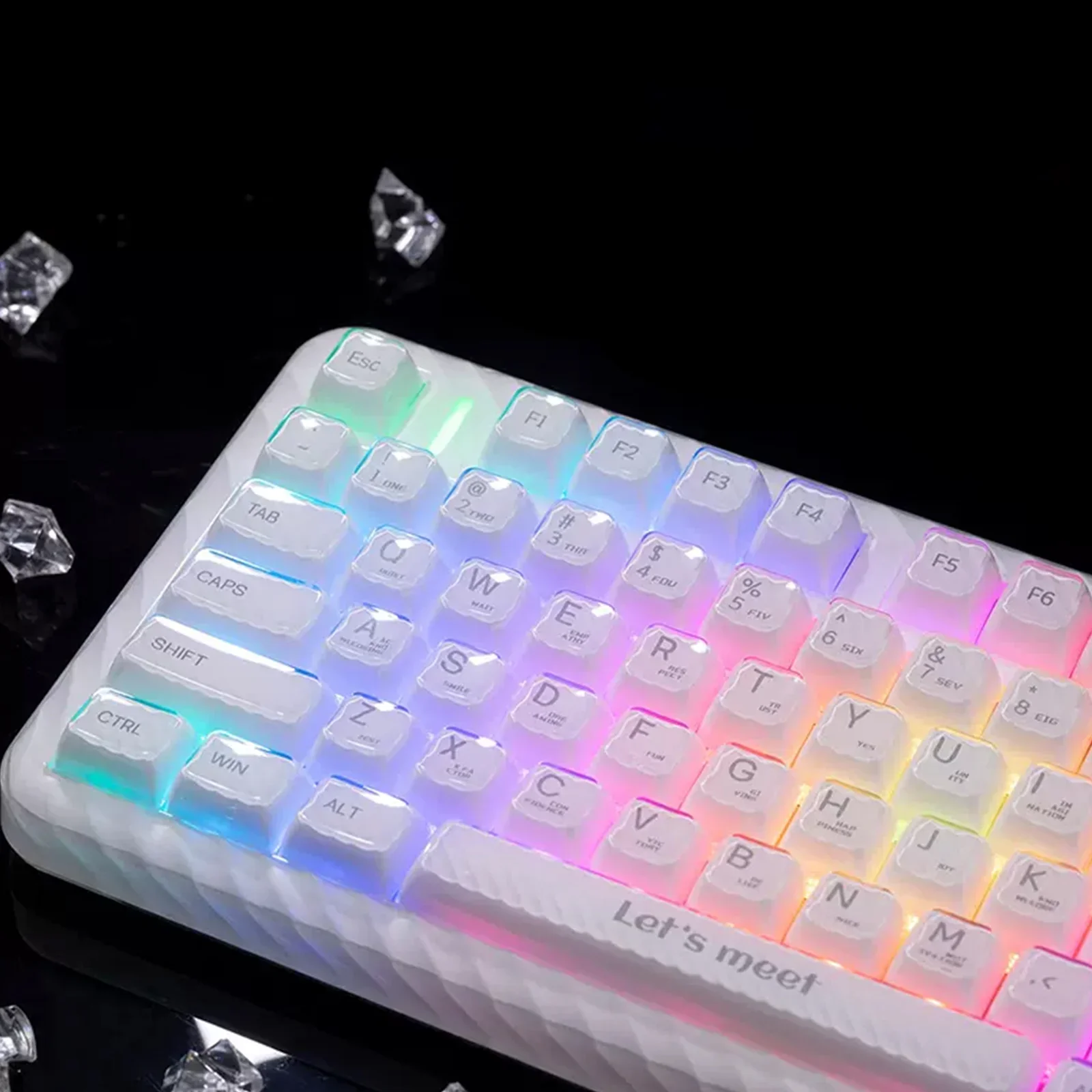 RX S75 Crystal White Tri-mode mechanical keyboard - Image 4