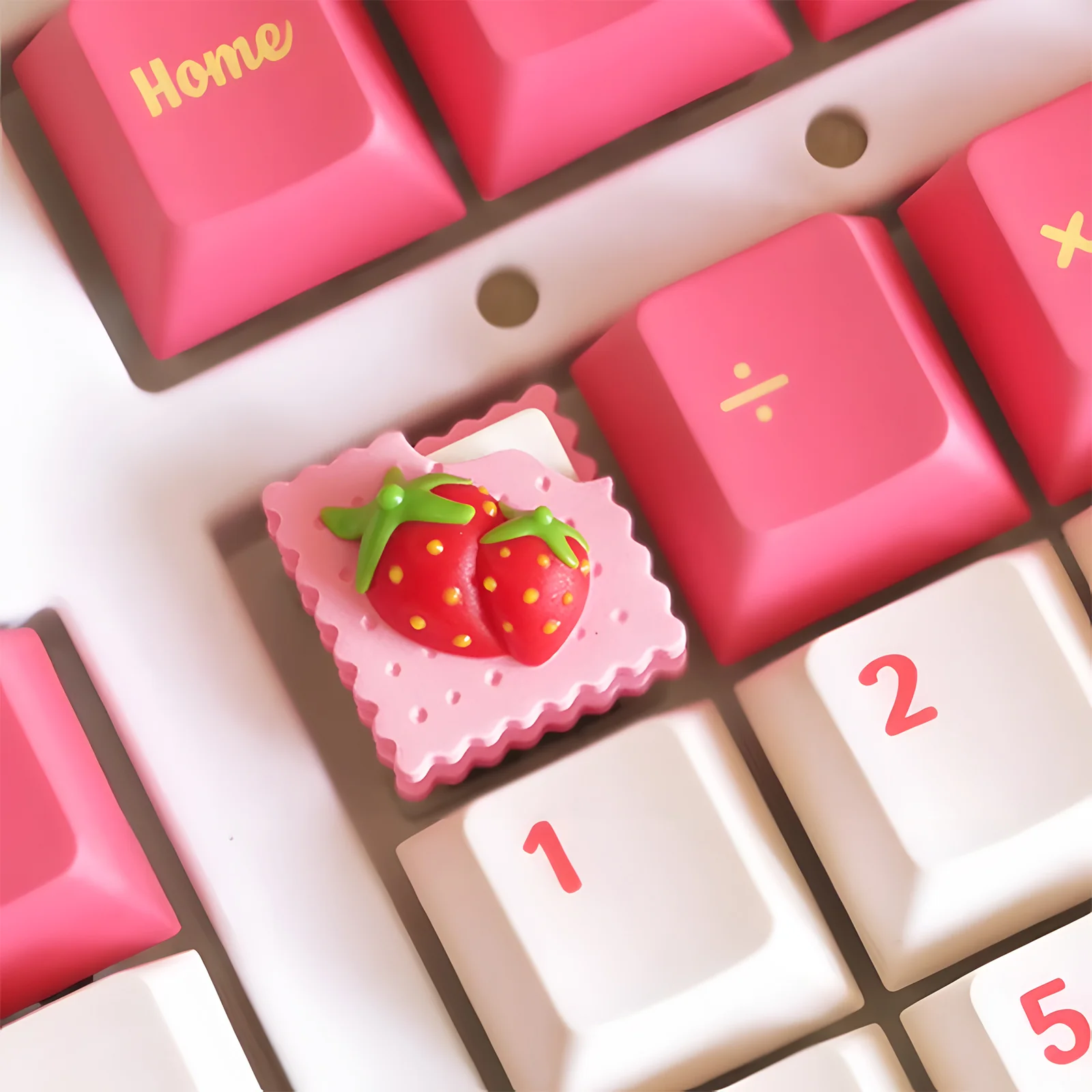 Strawberry Cookie Artisan Keycap - Image 3