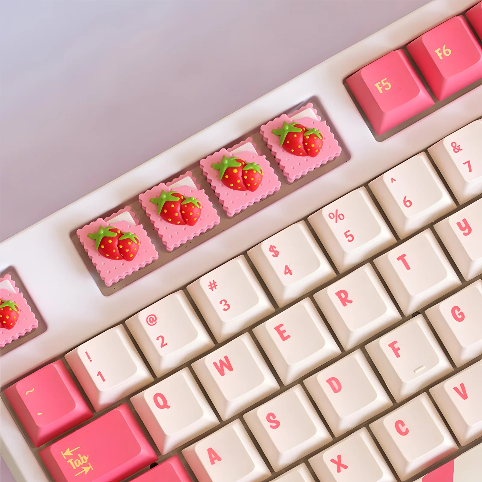 Strawberry Cookie Artisan Keycap - Image 4