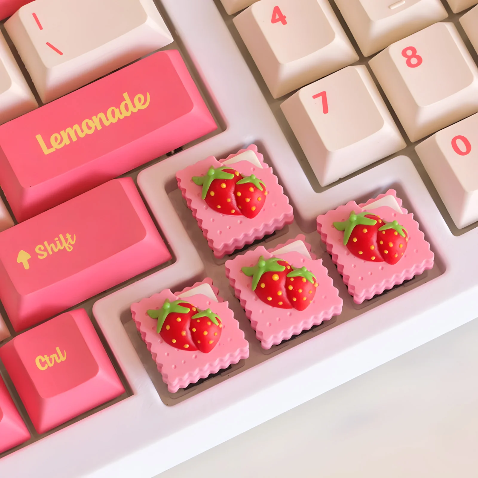 Strawberry Cookie Artisan Keycap - Image 5