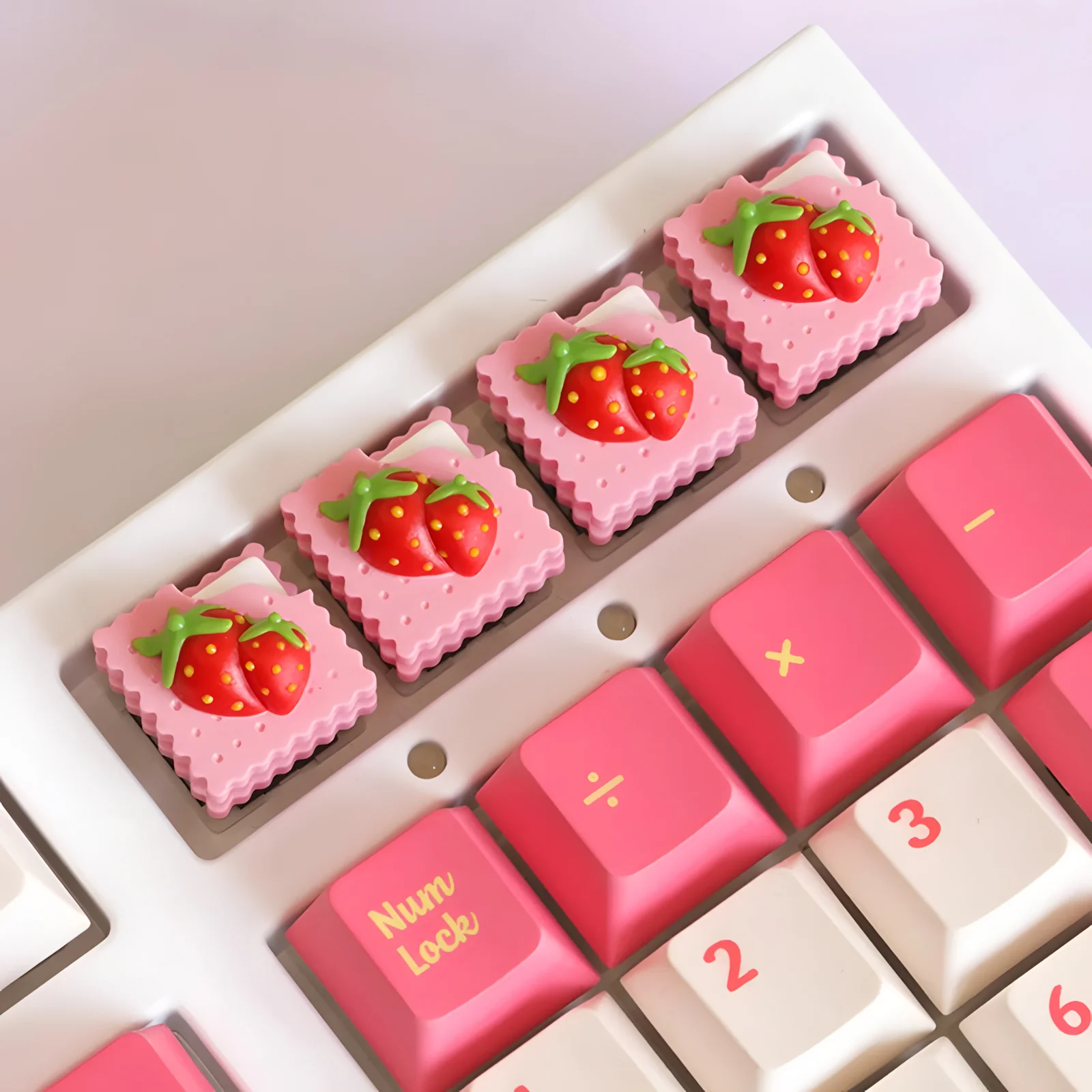 Strawberry Cookie Artisan Keycap - Image 6