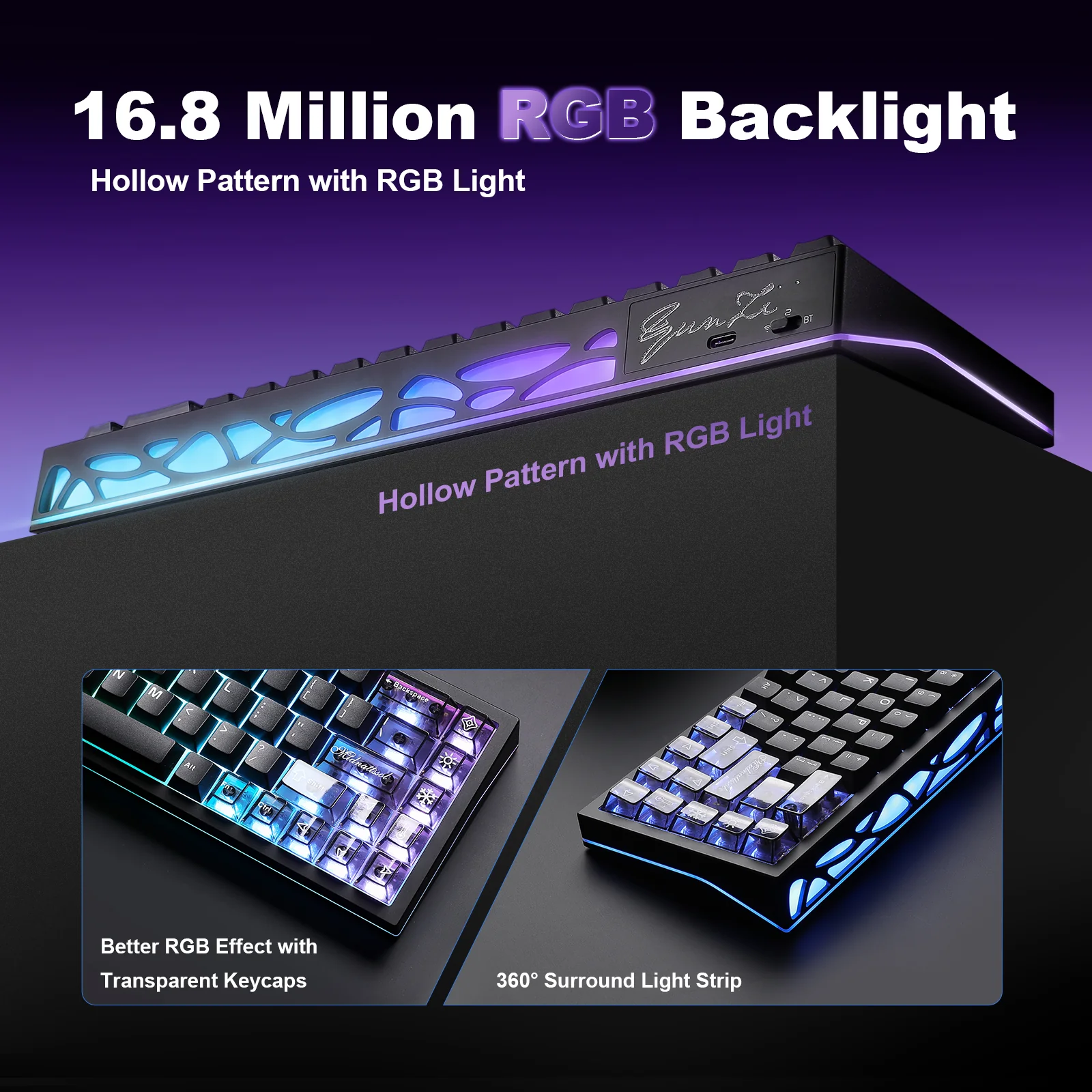 YUNZII AL65 QMK/VIA Custom Hollow Mechanical Keyboard - Image 10