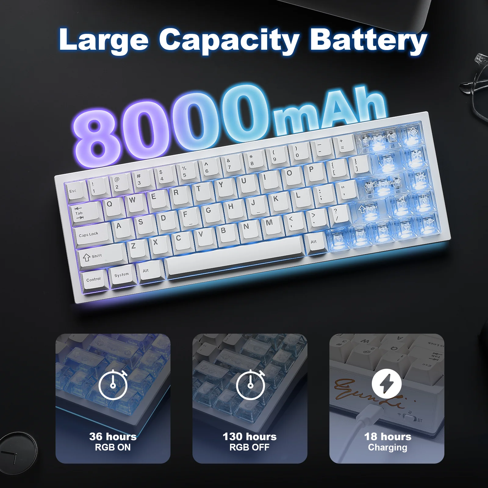 YUNZII AL65 QMK/VIA Custom Hollow Mechanical Keyboard - Image 7