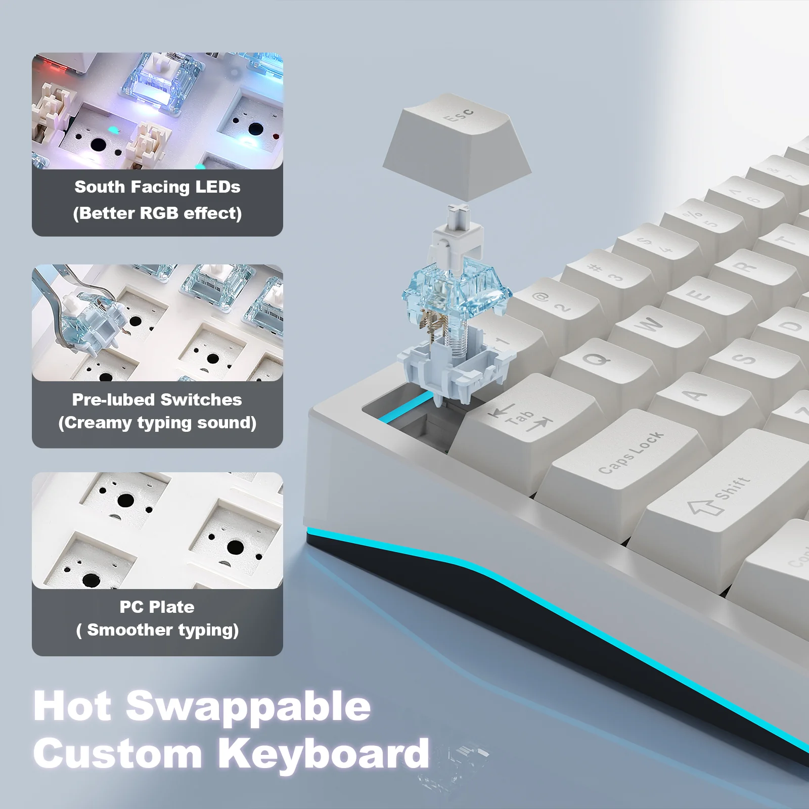 YUNZII AL65 QMK/VIA Custom Hollow Mechanical Keyboard - Image 9