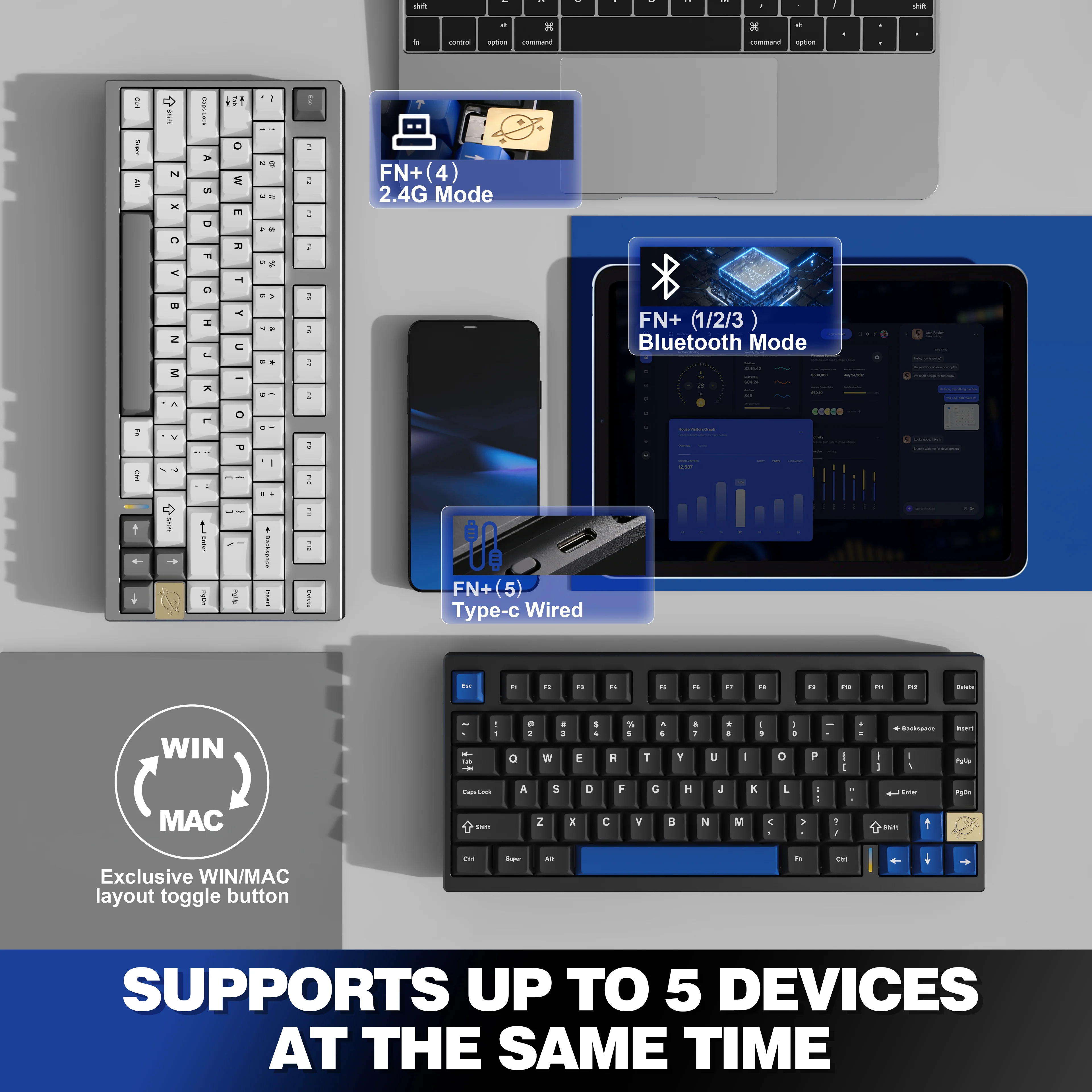YUNZII AL75 CNC Aluminum Wireless Mechanical Keyboard - Image 10