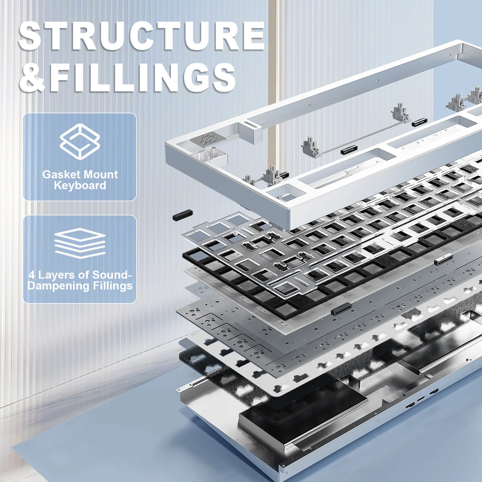 YUNZII AL75 PRO Aluminum Barebone Mechanical Keyboard Kit - Image 5