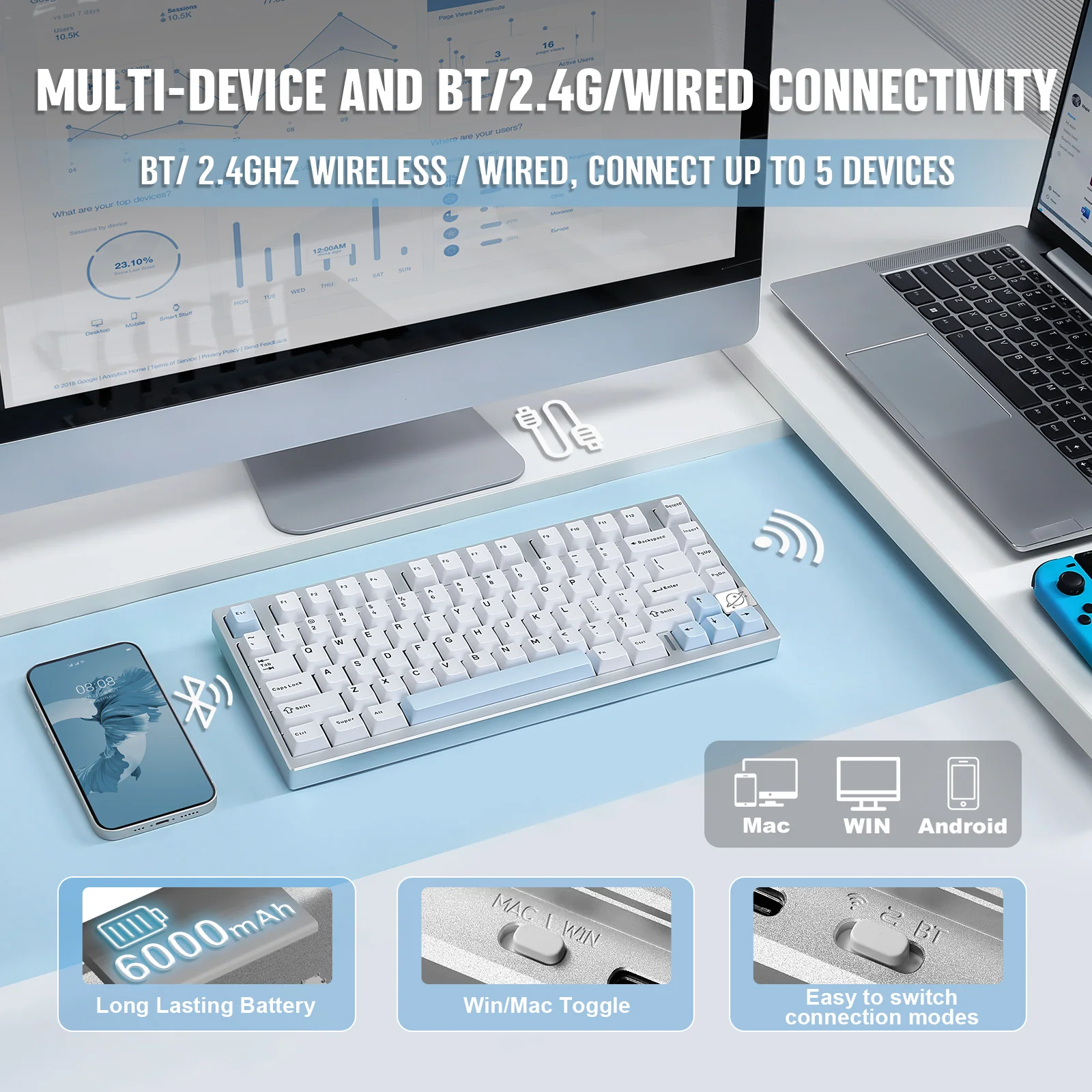 YUNZII AL75 PRO CNC Aluminum Wireless Mechanical Keyboard - Image 5