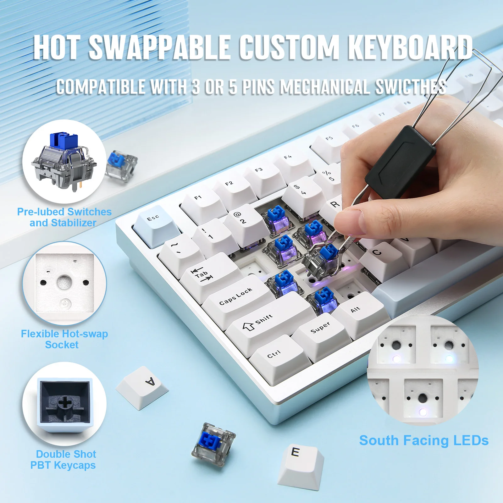 YUNZII AL75 PRO CNC Aluminum Wireless Mechanical Keyboard - Image 7