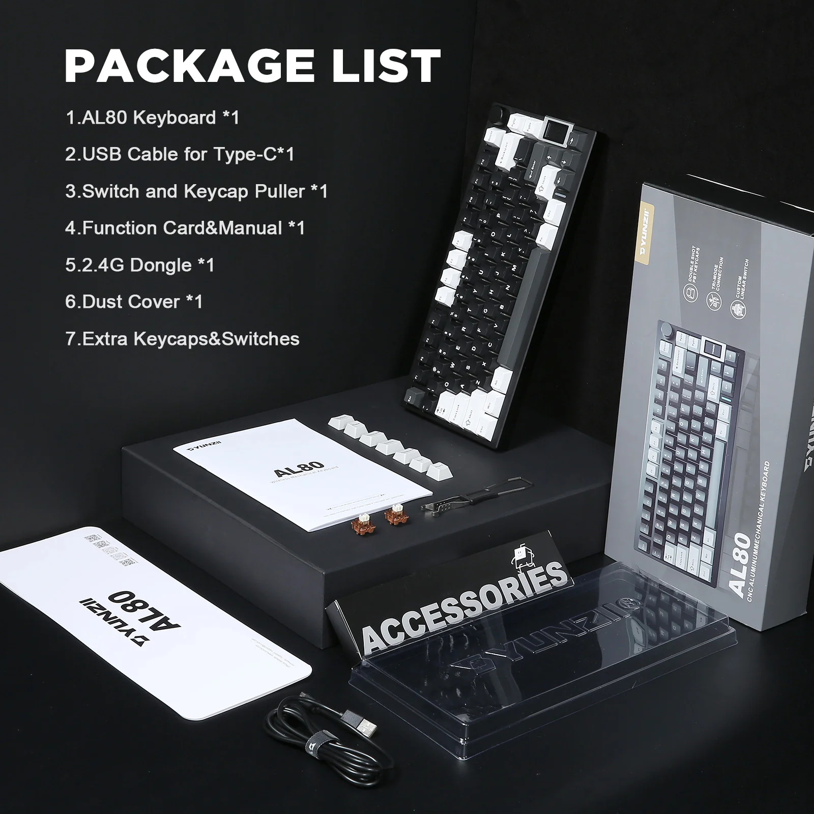 YUNZII AL80 QMK/VIA Aluminum LCD Mechanical Keyboard - Image 11