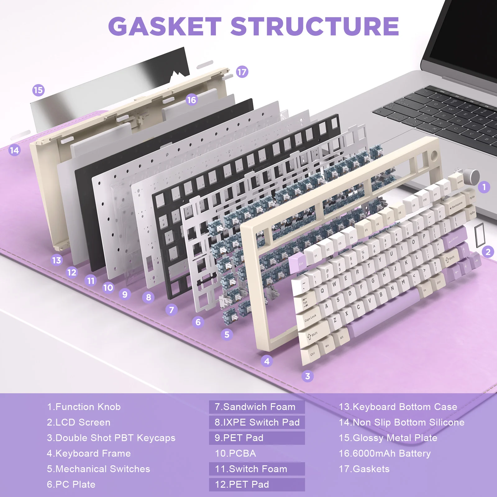 YUNZII AL80 QMK/VIA Aluminum LCD Mechanical Keyboard - Image 7