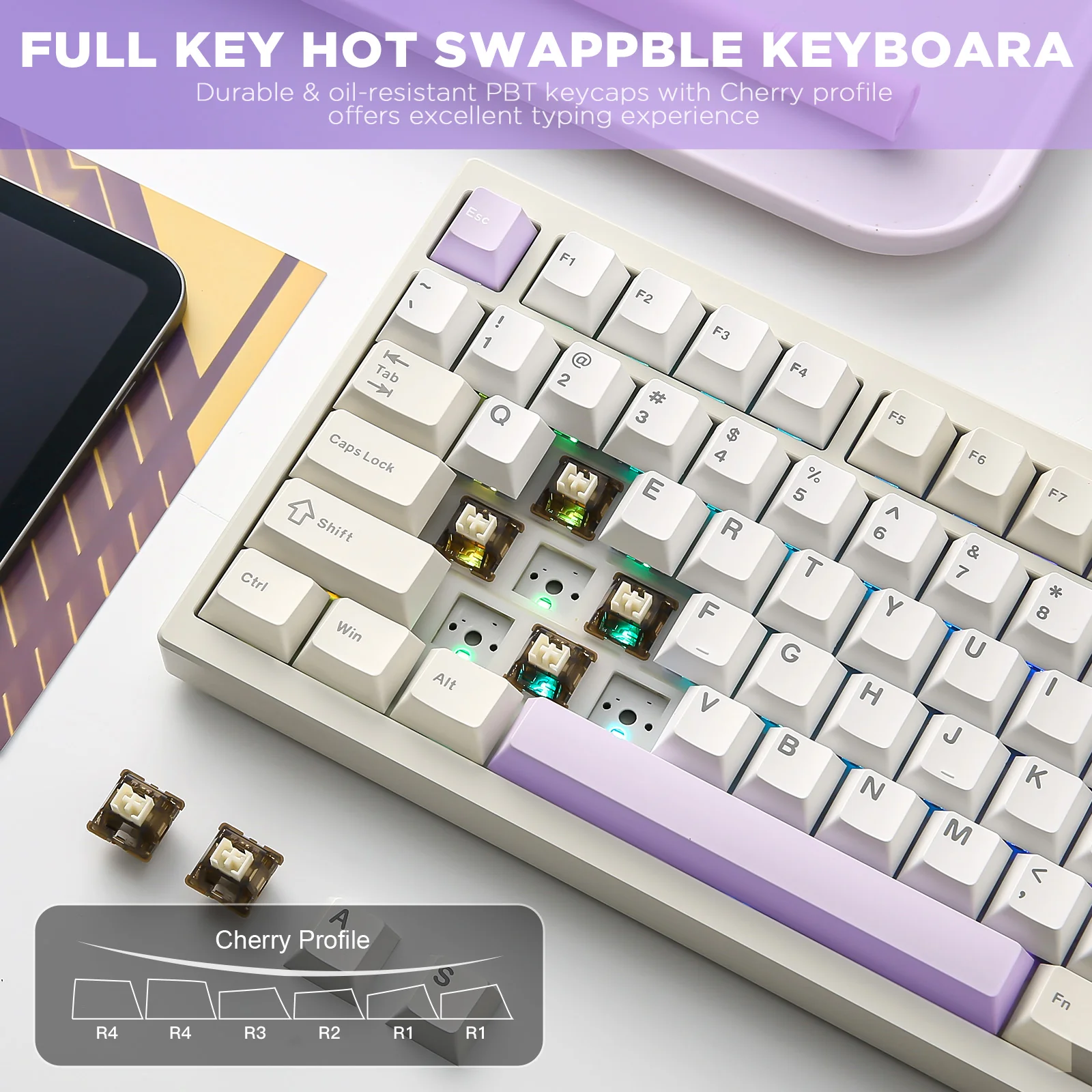YUNZII AL80 QMK/VIA Aluminum LCD Mechanical Keyboard - Image 9