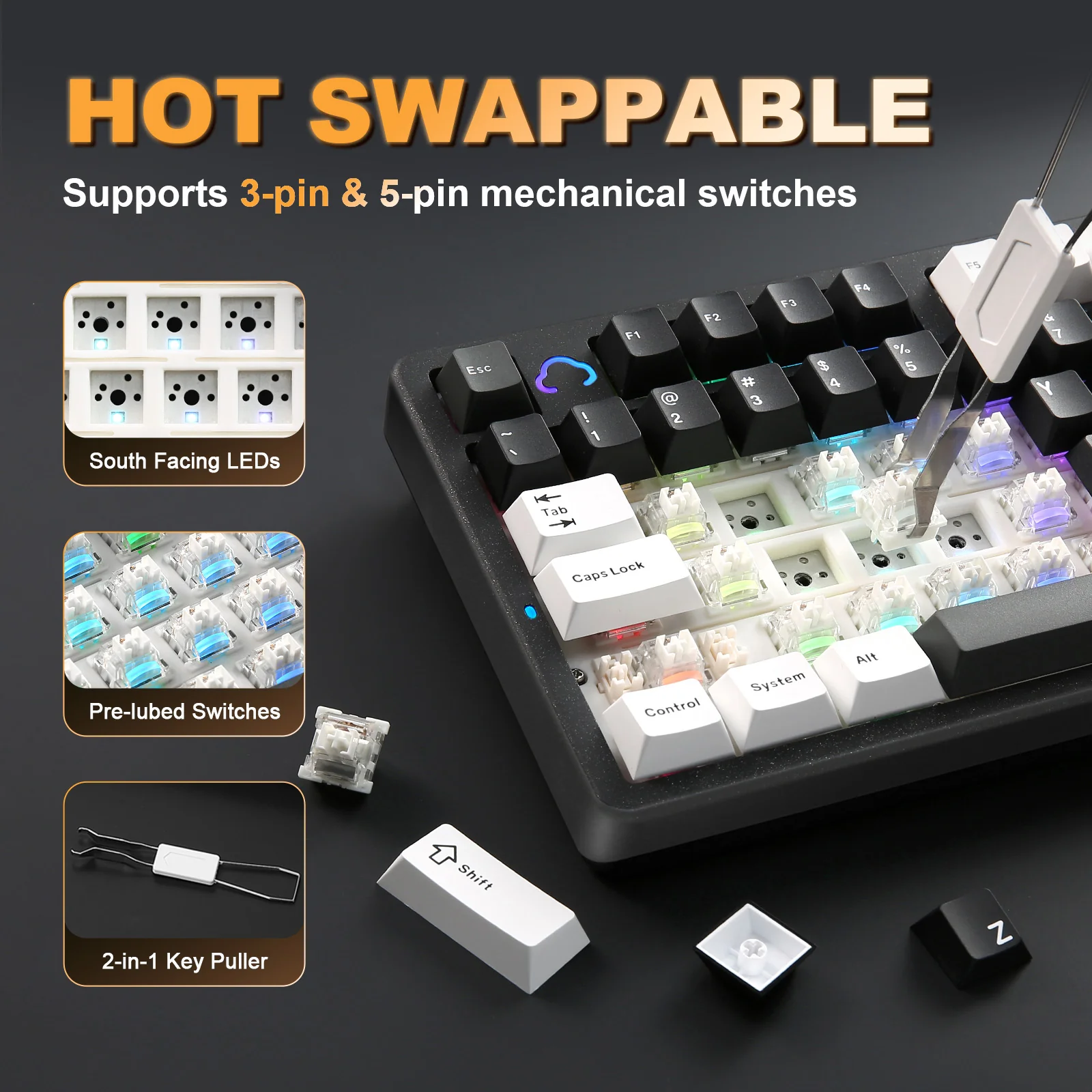YUNZII AL98 QMK/VIA Full Aluminum Mechanical Gaming Keyboard - Image 8