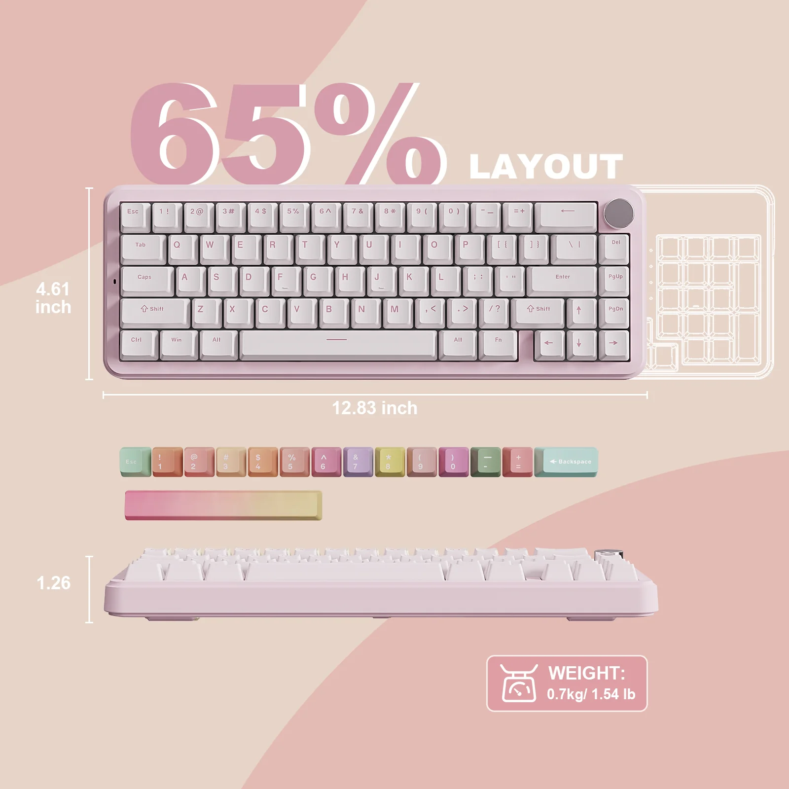 YUNZII B68 Wireless Mechanical Keyboard - Image 13