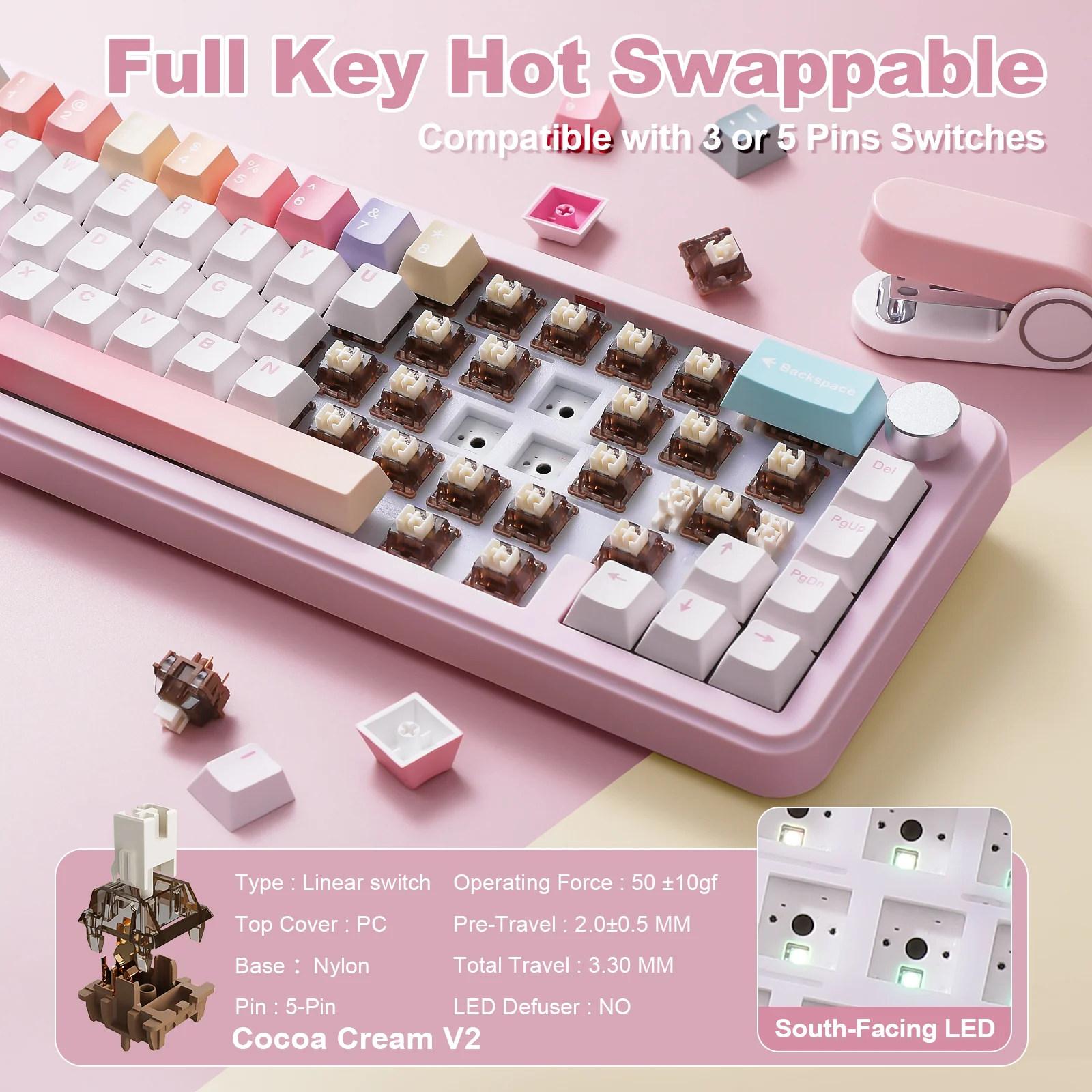YUNZII B68 Wireless Mechanical Keyboard - Image 7
