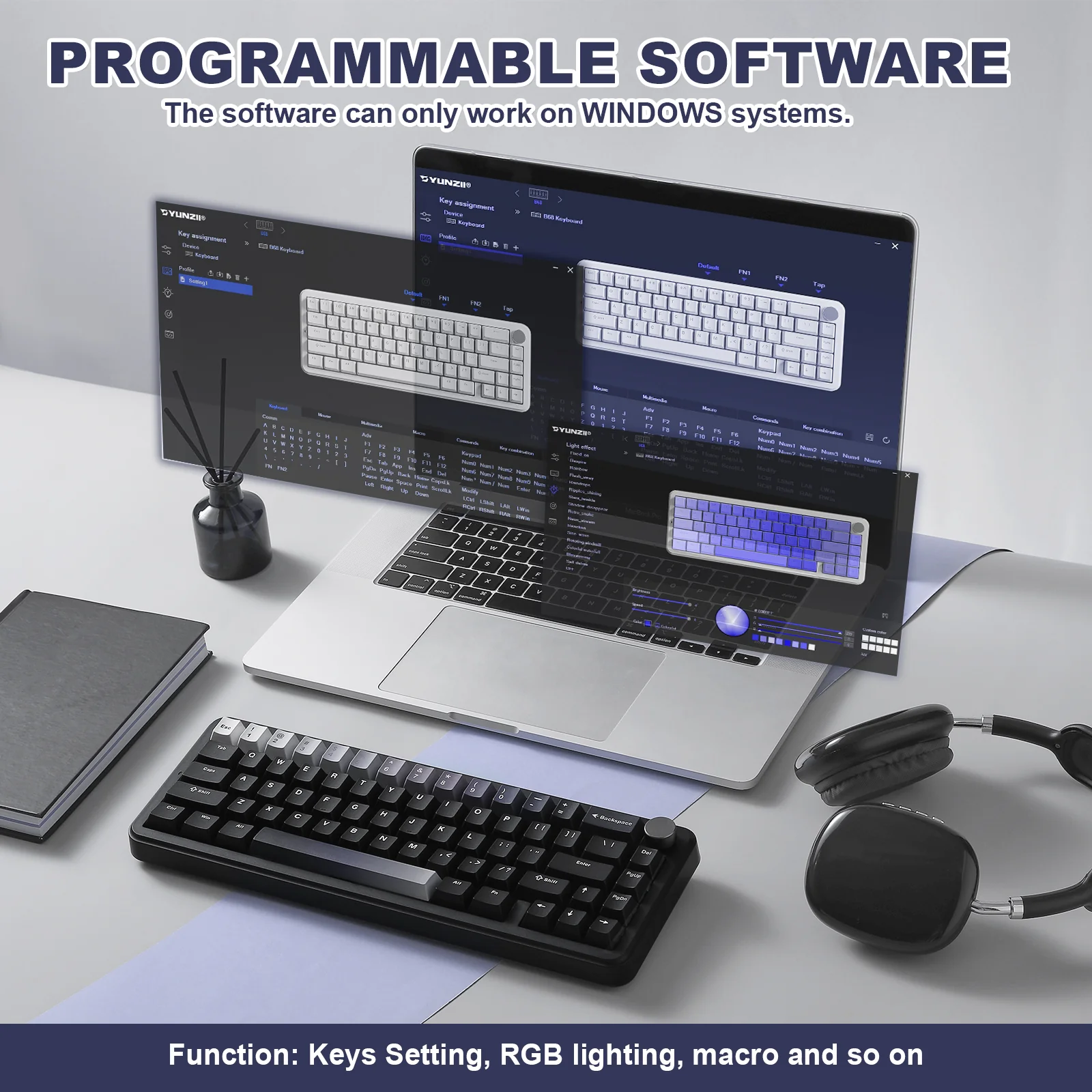 YUNZII B68 Wireless Mechanical Keyboard - Image 8