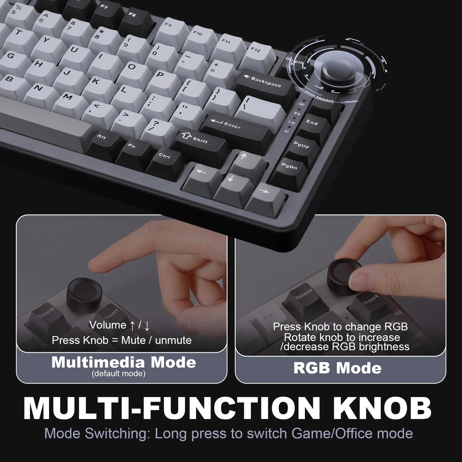 YUNZII B75 Pro Dark Gray Wireless Mechanical Keyboard - Image 6