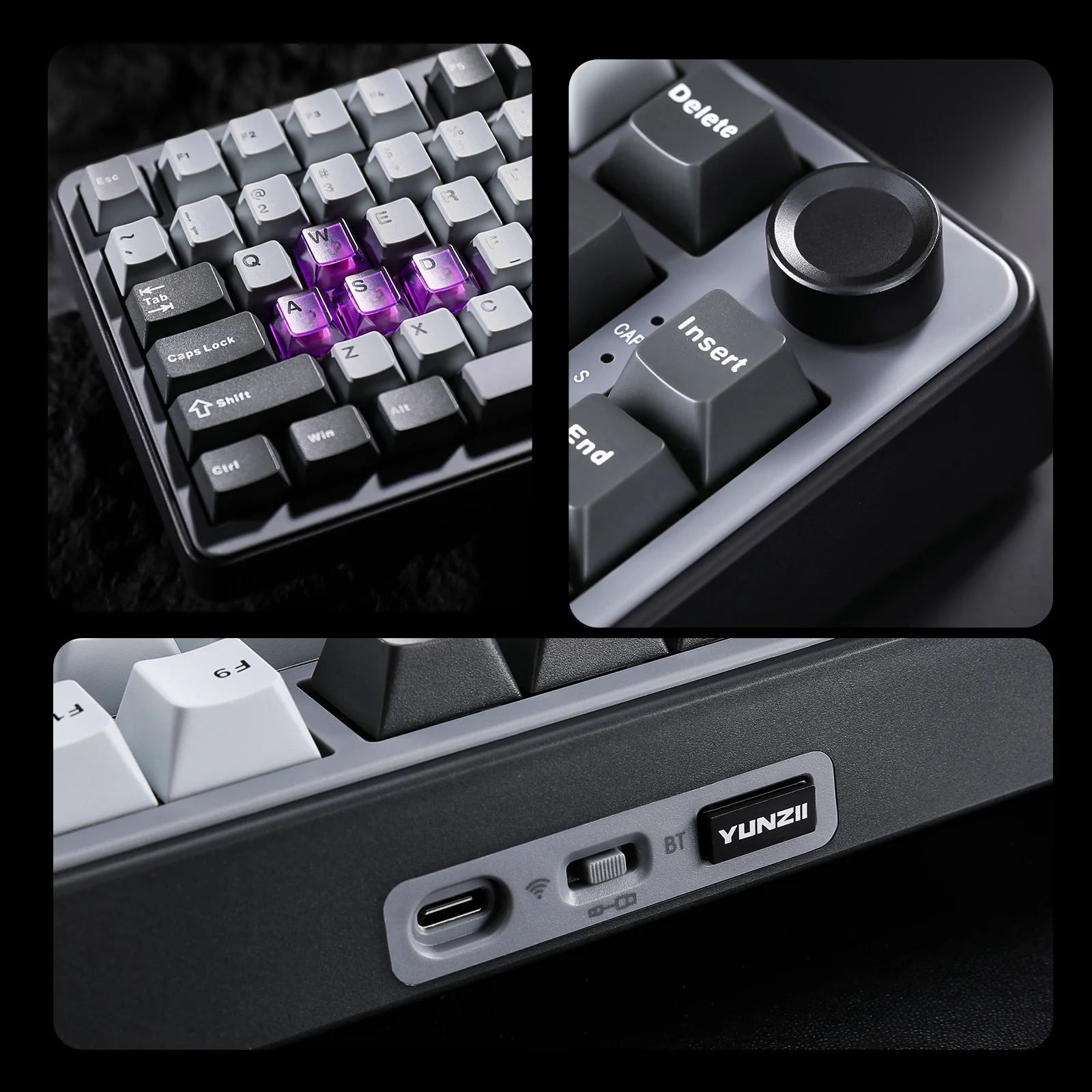 YUNZII B75 Pro Dark Gray Wireless Mechanical Keyboard - Image 8