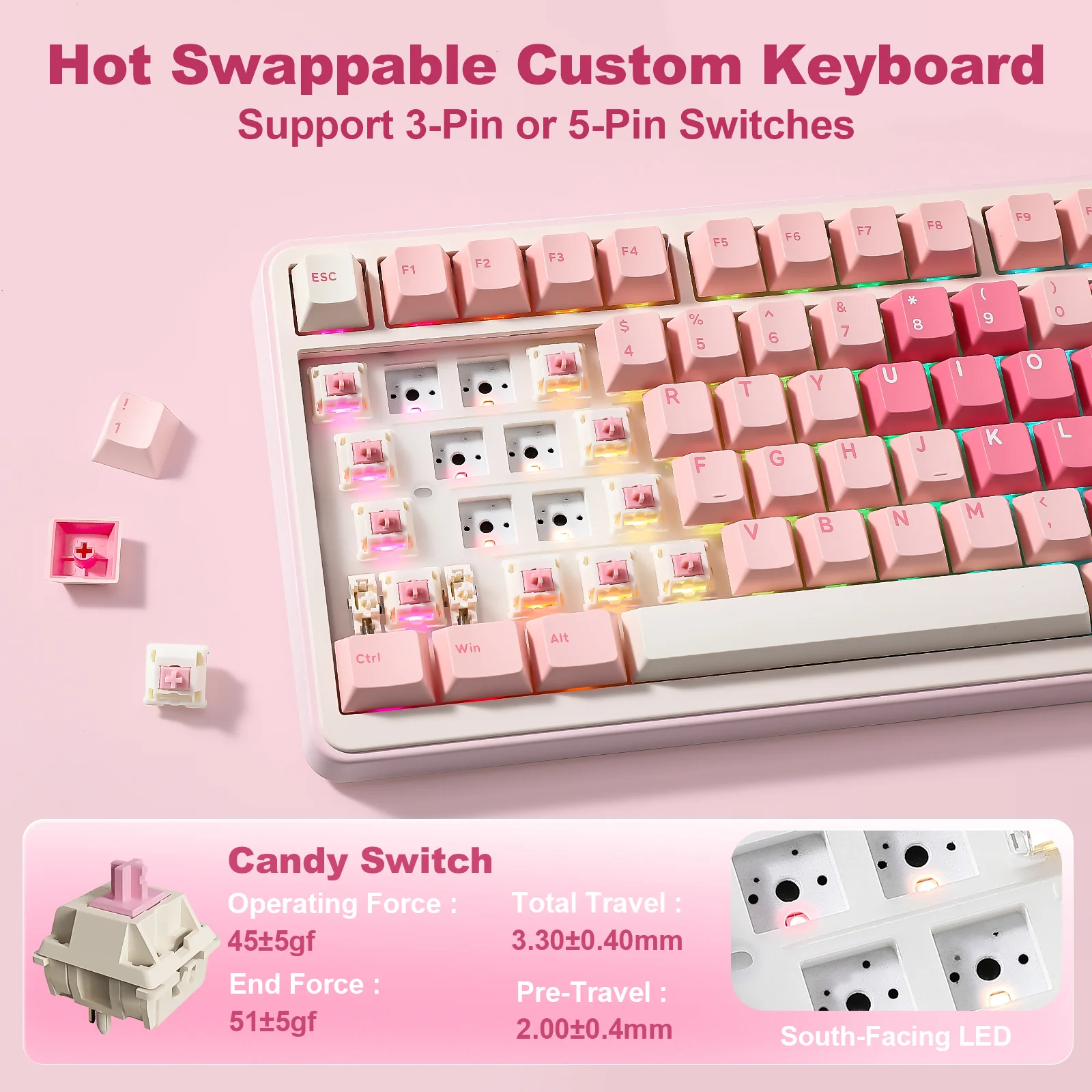 YUNZII B75 PRO MAX QMK/VIA Knob TFT Screen Wireless Mechanical Keyboard - Image 12
