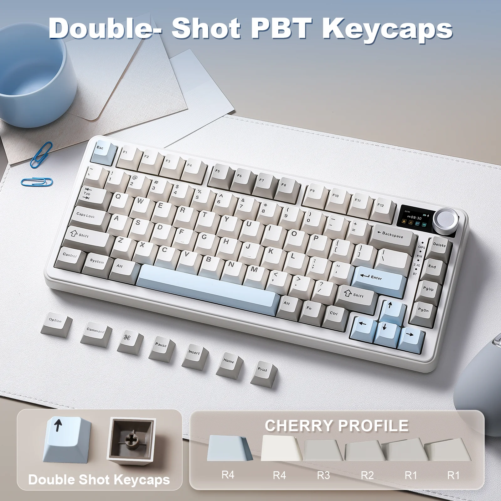 YUNZII B75 PRO MAX QMK/VIA Knob TFT Screen Wireless Mechanical Keyboard - Image 16