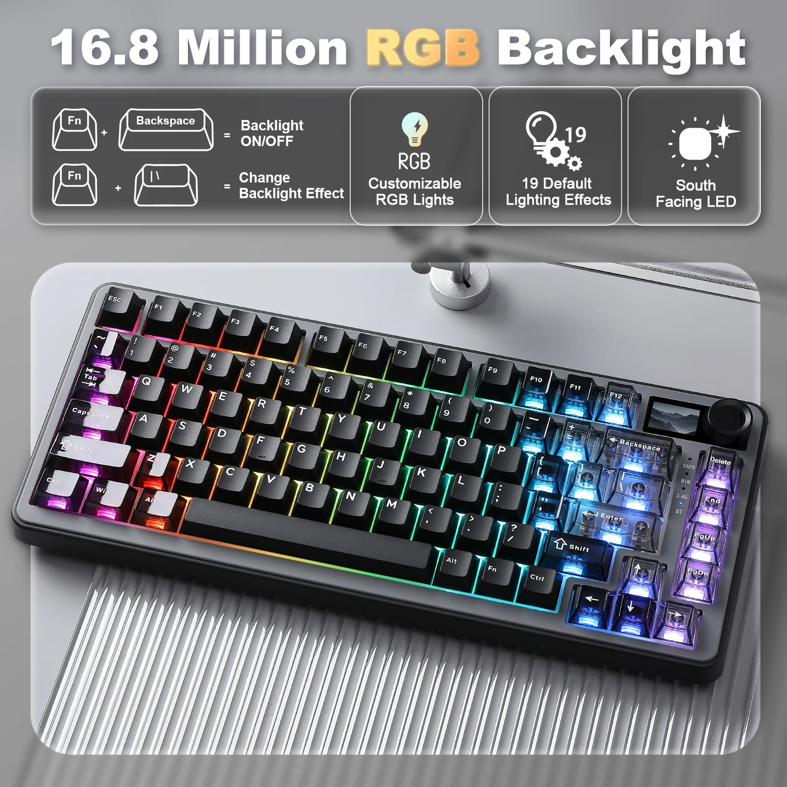 YUNZII B75 PRO MAX QMK/VIA Knob TFT Screen Wireless Mechanical Keyboard - Image 18