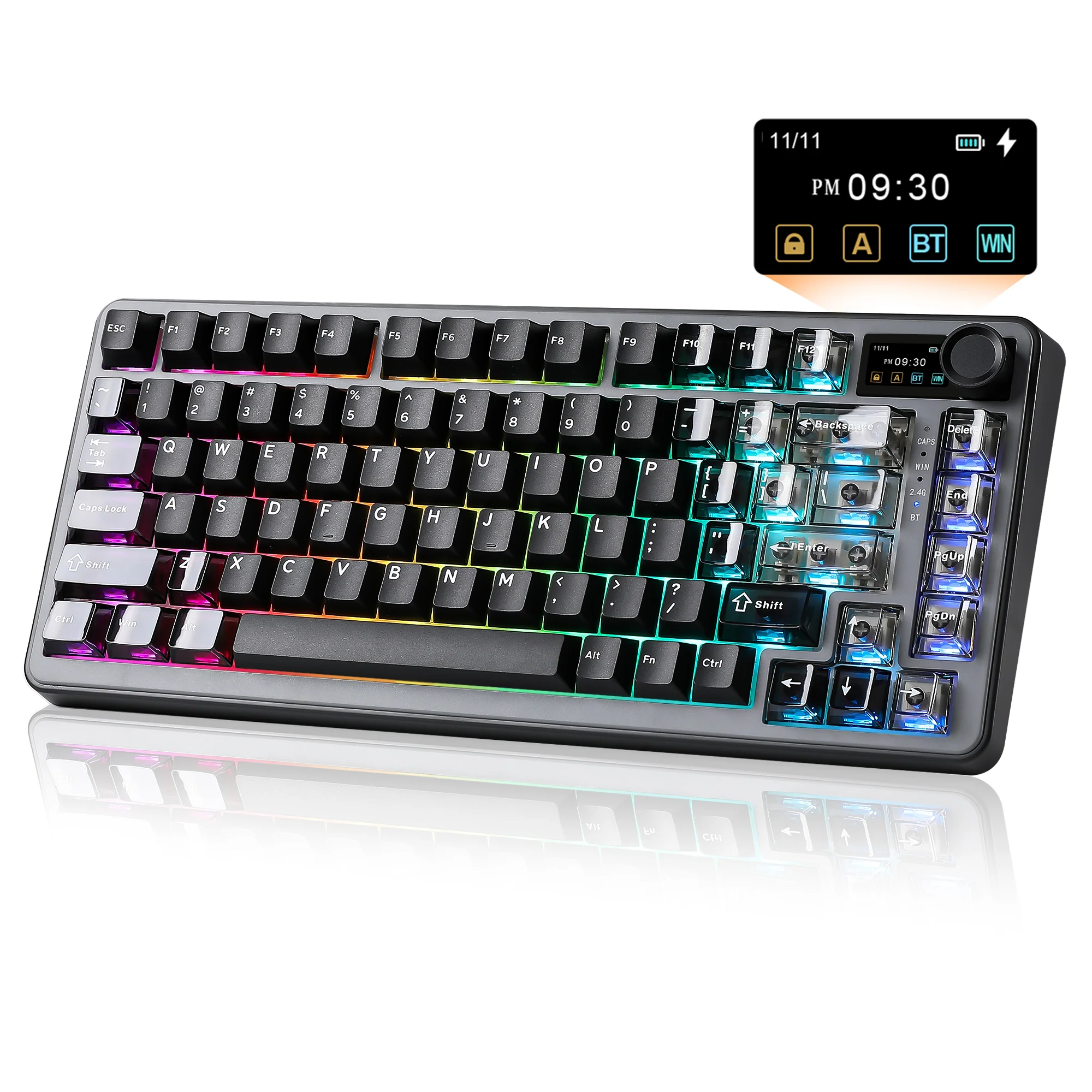 YUNZII B75 PRO MAX QMK/VIA Knob TFT Screen Wireless Mechanical Keyboard - Image 24