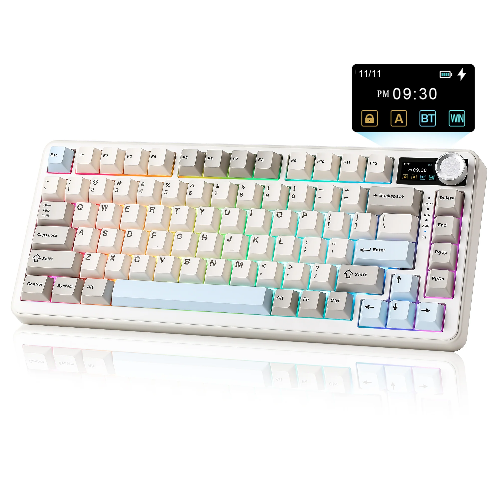 YUNZII B75 PRO MAX QMK/VIA Knob TFT Screen Wireless Mechanical Keyboard - Image 25