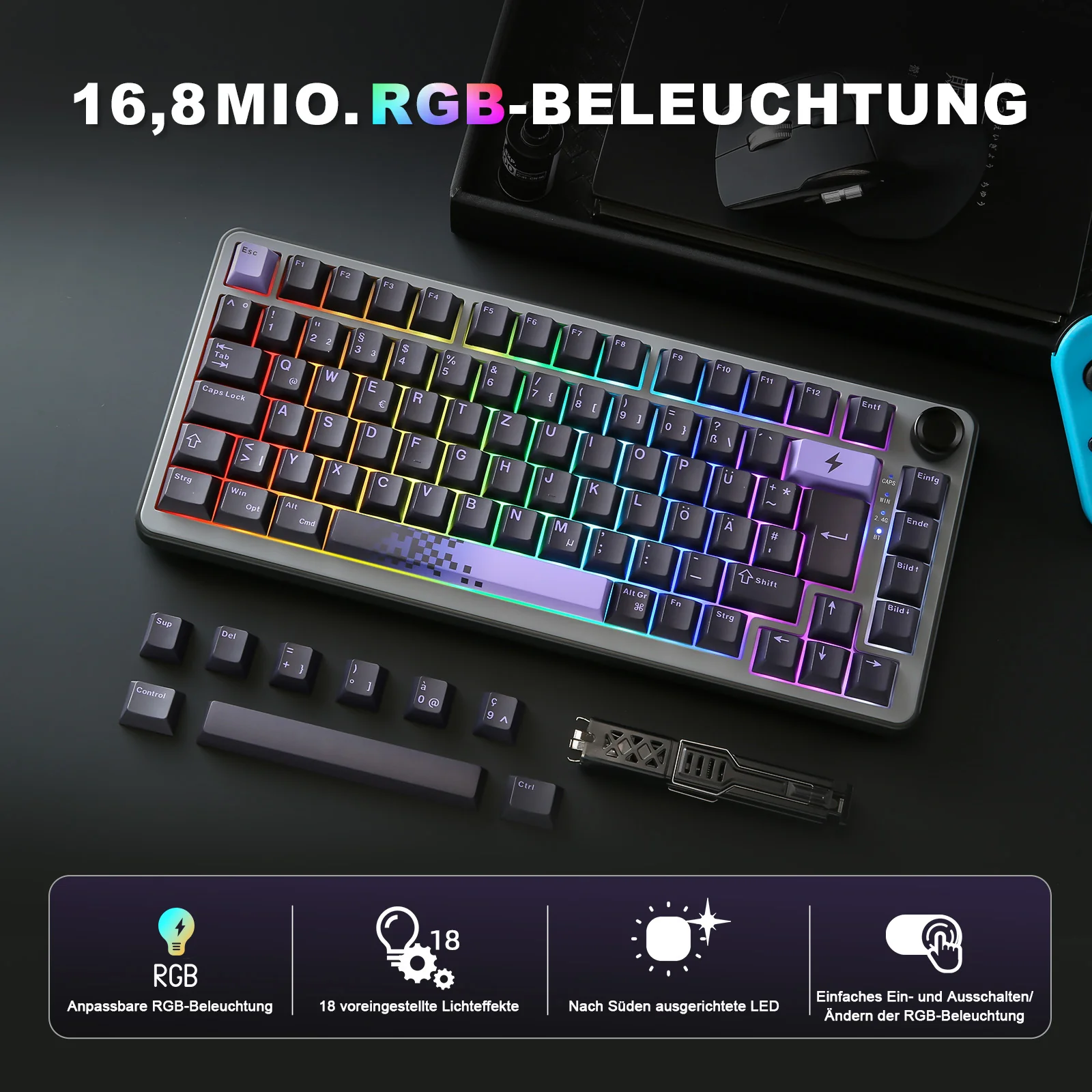 YUNZII B75 Pro Wireless Mechanical Keyboard - ISO Layout - Image 6
