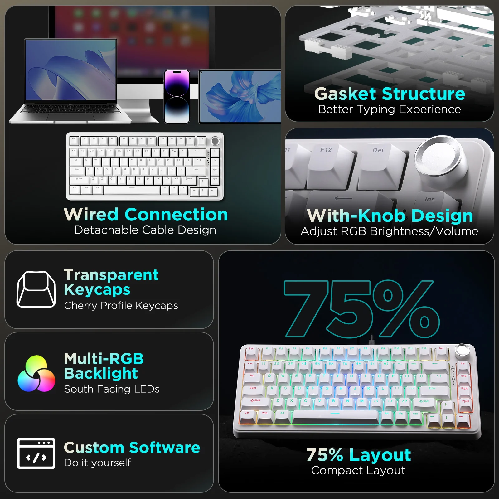 YUNZII B75 Wired RGB Mechanical Keyboard - Image 5