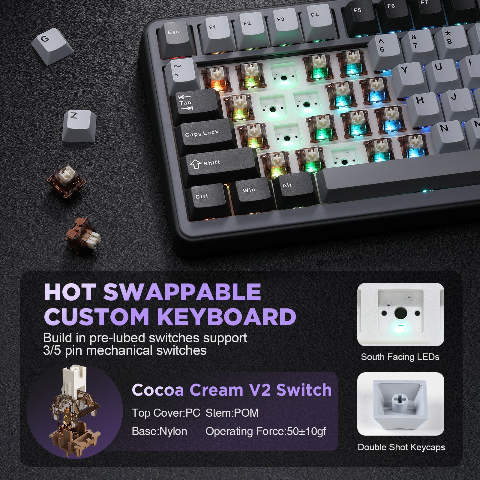 YUNZII B75 Wired RGB Mechanical Keyboard - Image 7
