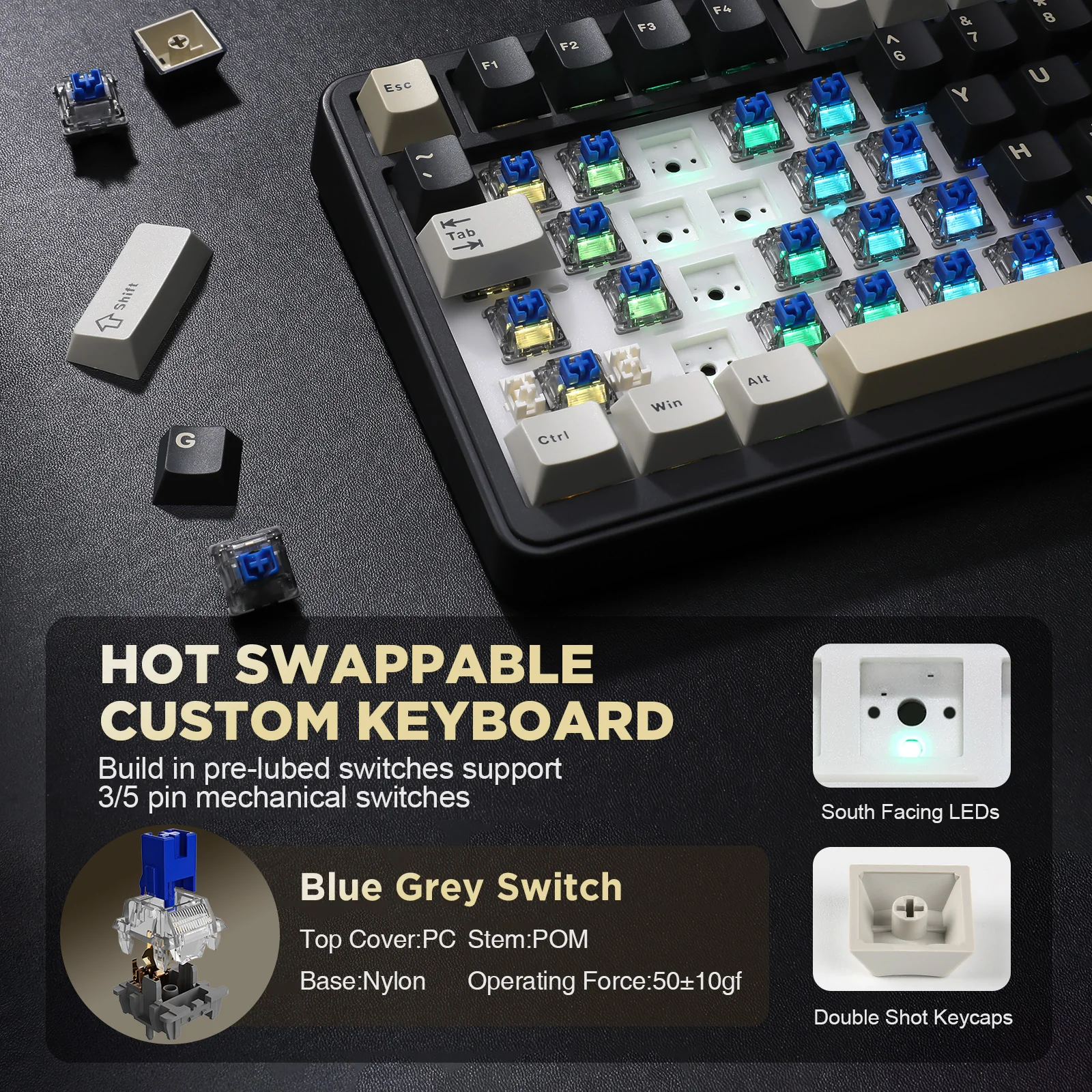 YUNZII B75 Wired RGB Mechanical Keyboard - Image 8