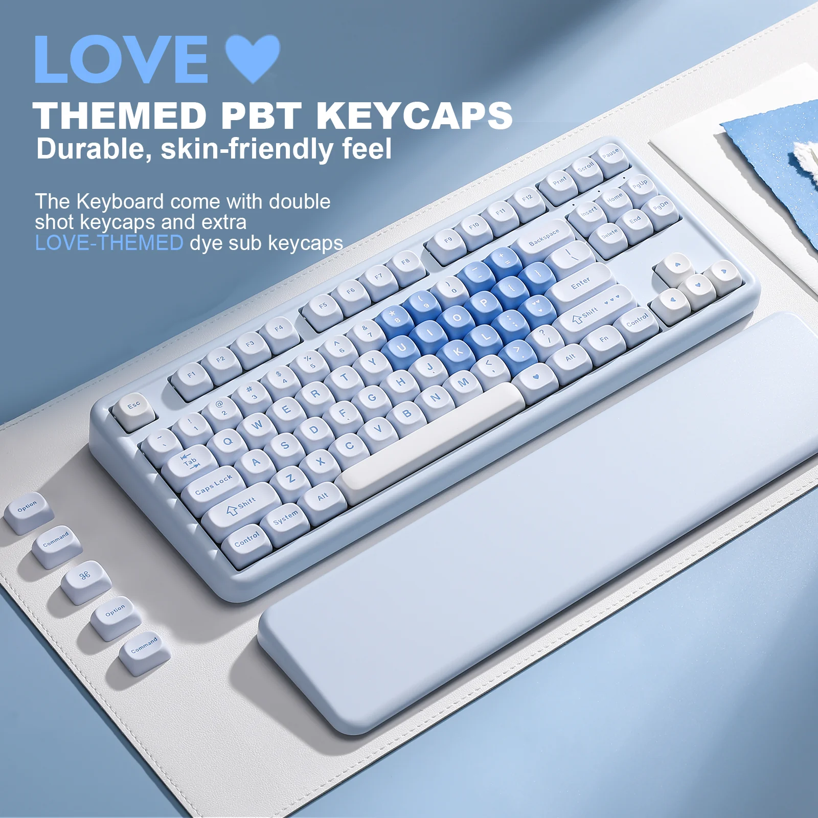 YUNZII B87 Blue Heart QMK/VIA Custom Mechanical Keyboard - Image 11