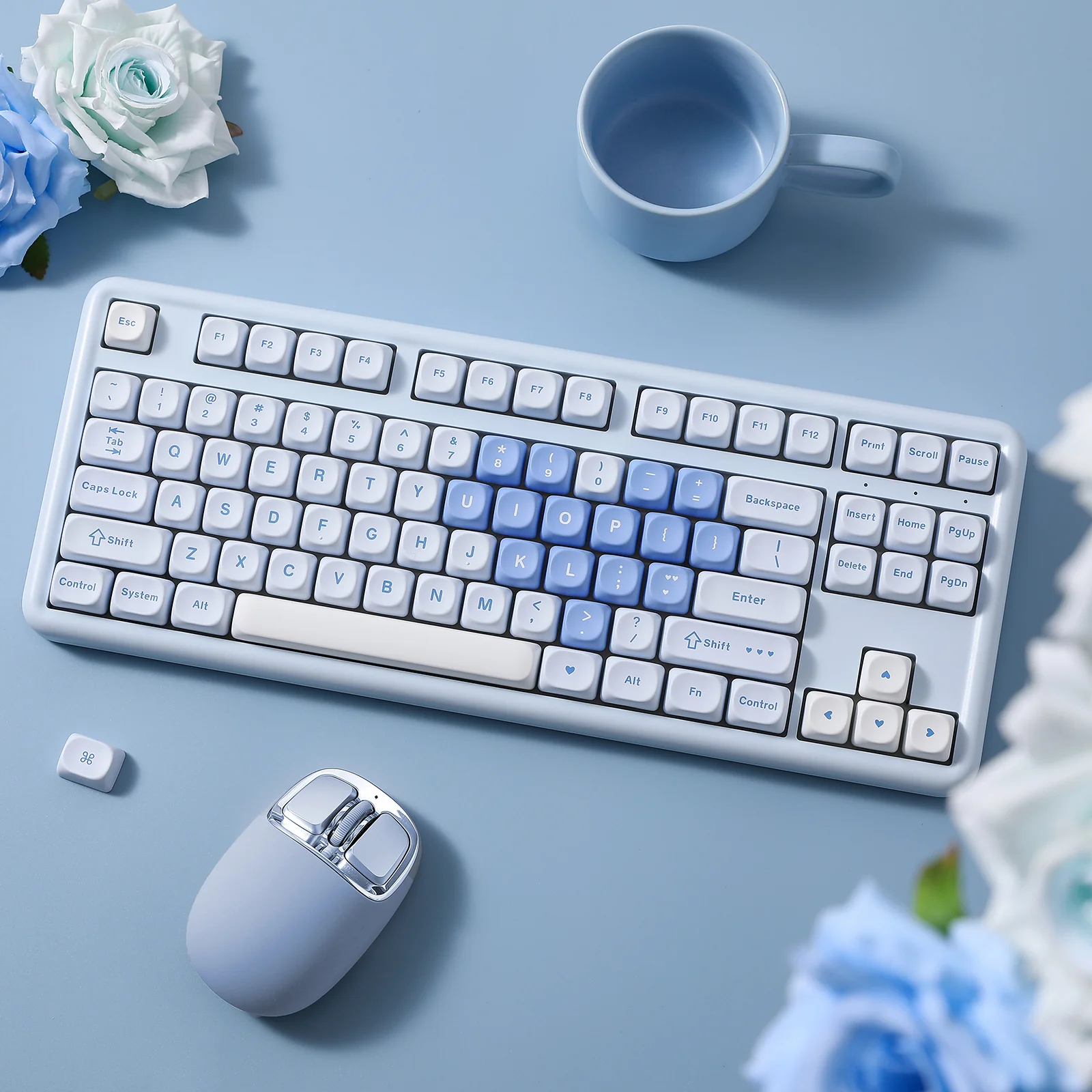 YUNZII B87 Blue Heart QMK/VIA Custom Mechanical Keyboard - Image 15