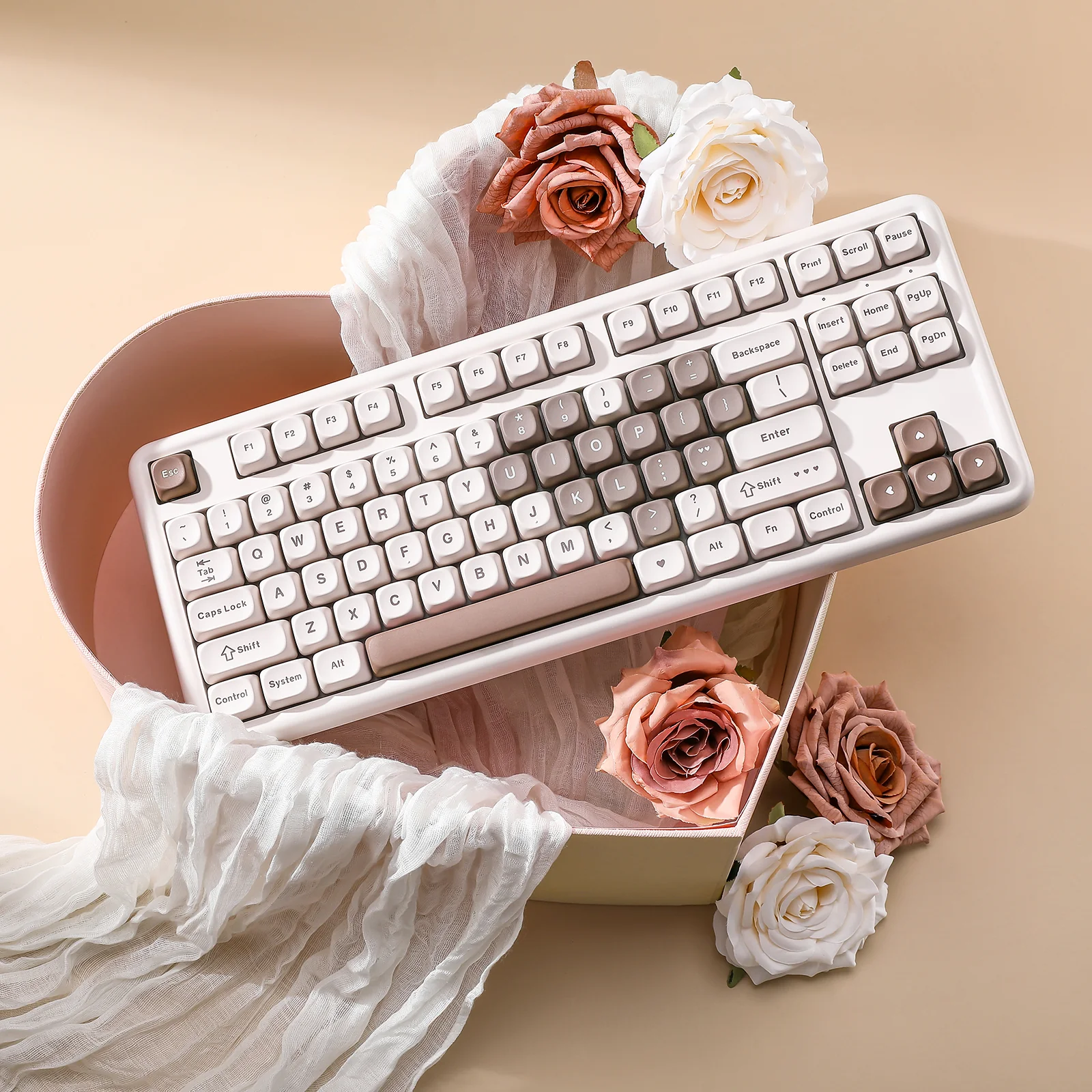 YUNZII B87 Brown Heart QMK/VIA Custom Mechanical Keyboard - Image 13