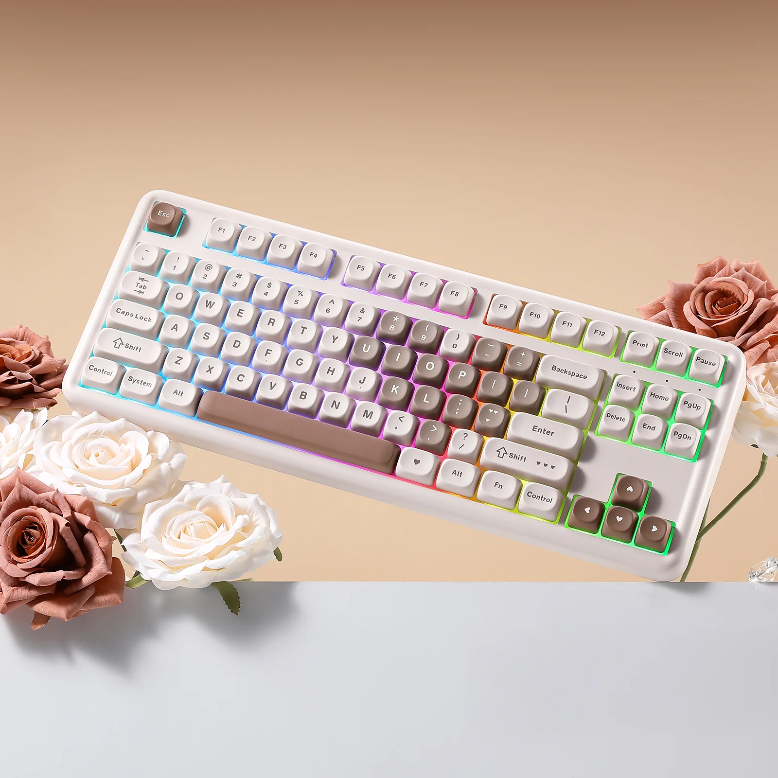 YUNZII B87 Brown Heart QMK/VIA Custom Mechanical Keyboard - Image 15